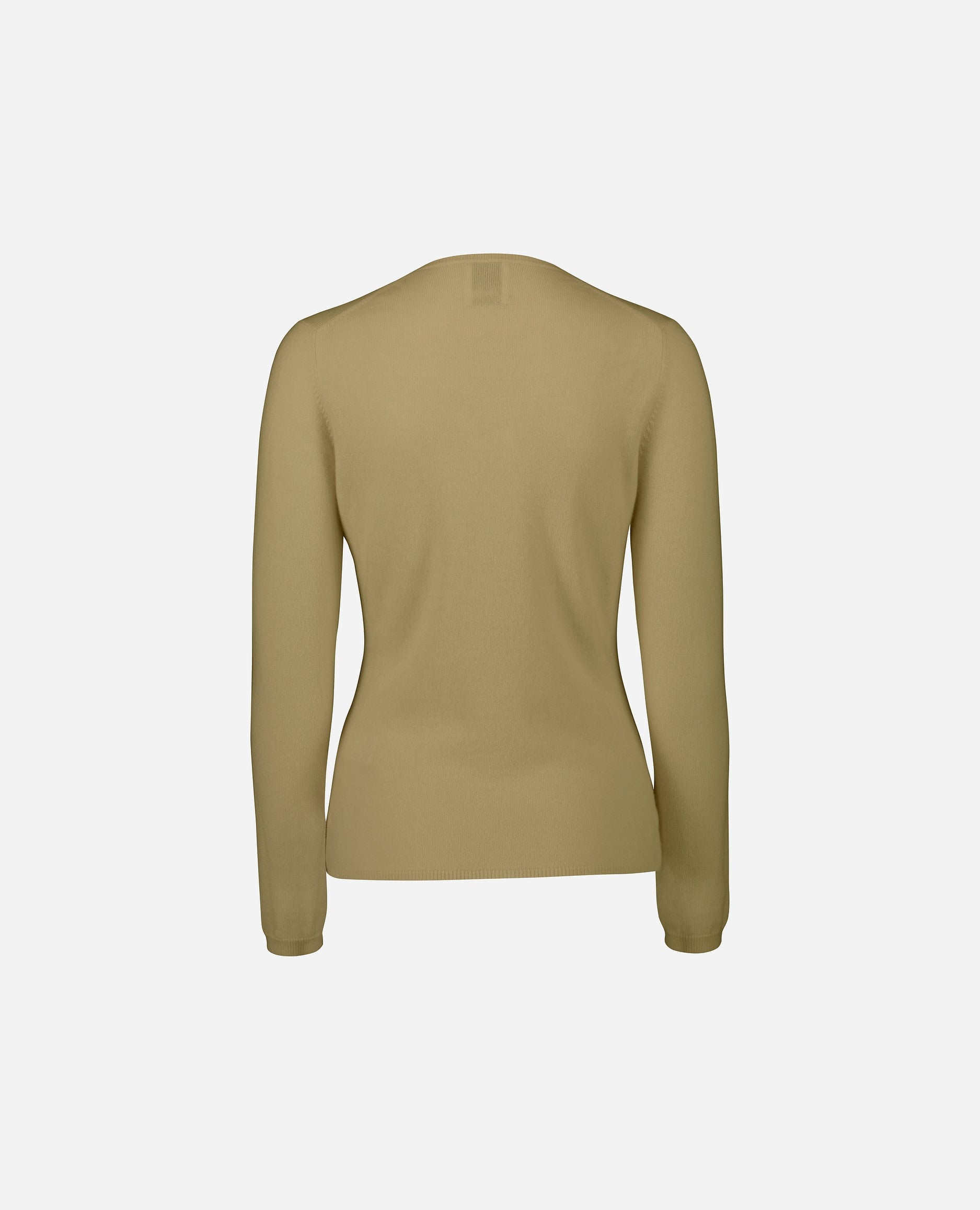 242-11100-43-S_2 - Allude - 100% Cashmere Beige Cashmere Damen Feinstrick Langarm Pullover SAPG::242-11100 Sommer 2024 Taillierter Schnitt V-Ausschnitt