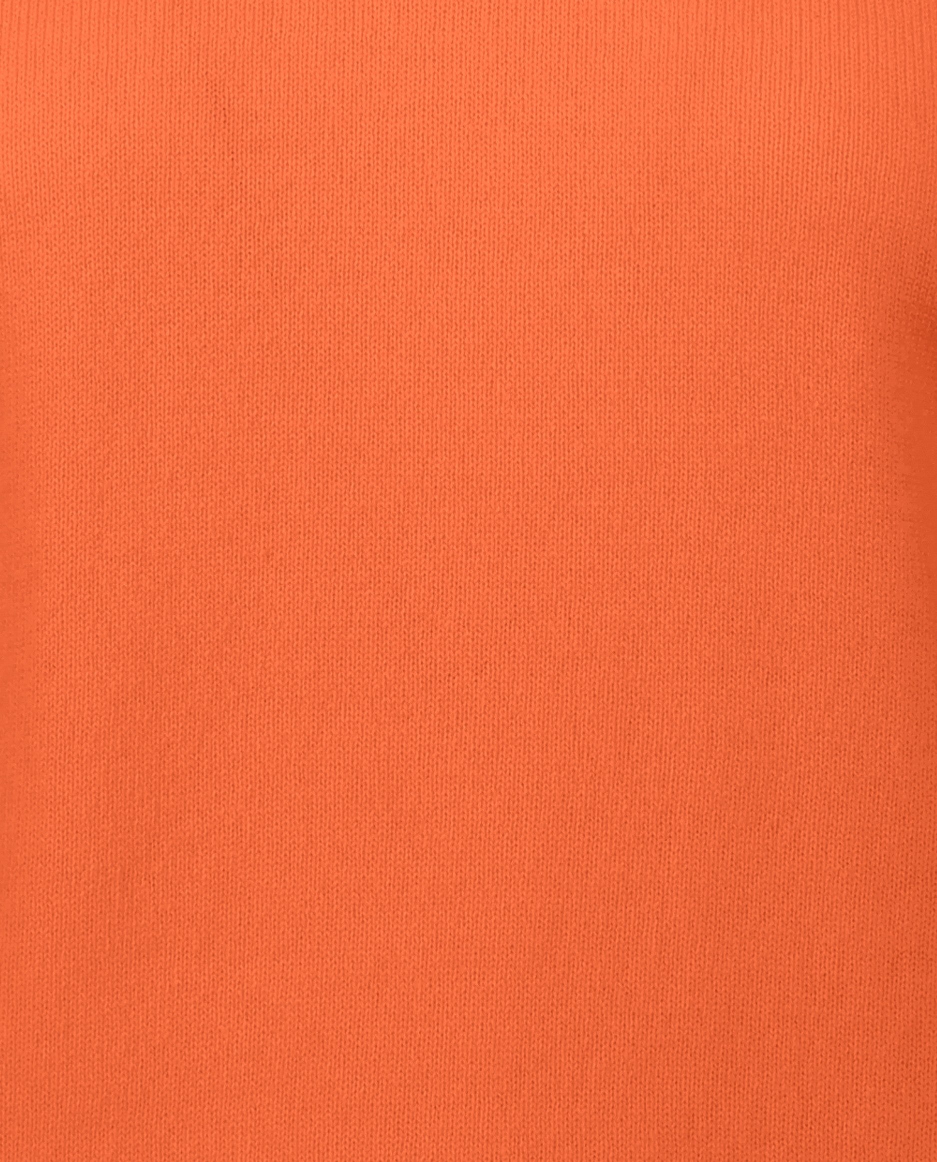 242-17033-51-S_3 - Allude - 30% Cashmere 70% Wolle Damen Feinstrick Halbarm Orange Pullover Rundhalsausschnitt SAPG::242-17033 Sommer 2024 Taillierter Schnitt Wolle