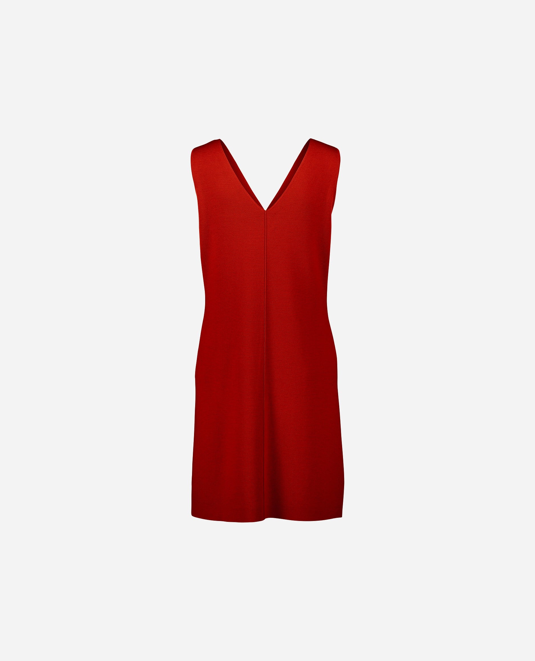 242-64041-464-S_2 - Allude - 100% Wolle (Merino) A-Form Damen Feinstrick Kleider Rot SAPG::242-64041 Sommer 2024 V-Ausschnitt Wolle
