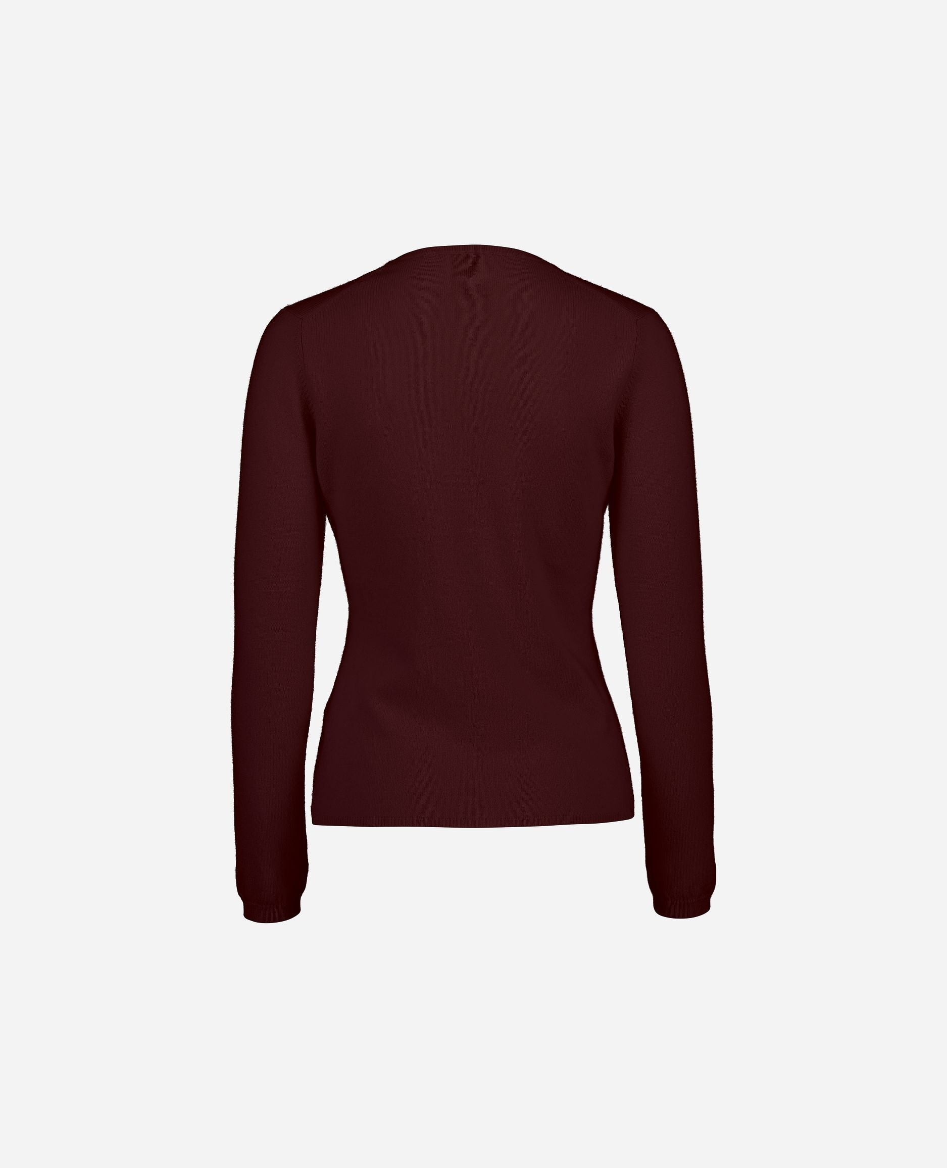 245-11100-69-S_hash_escaped_2 - Allude - 100% Cashmere Basic Cashmere Damen Feinstrick Langarm Pullover Rot SAPG::245-11100 Taillierter Schnitt V-Ausschnitt Winter 2024/2025