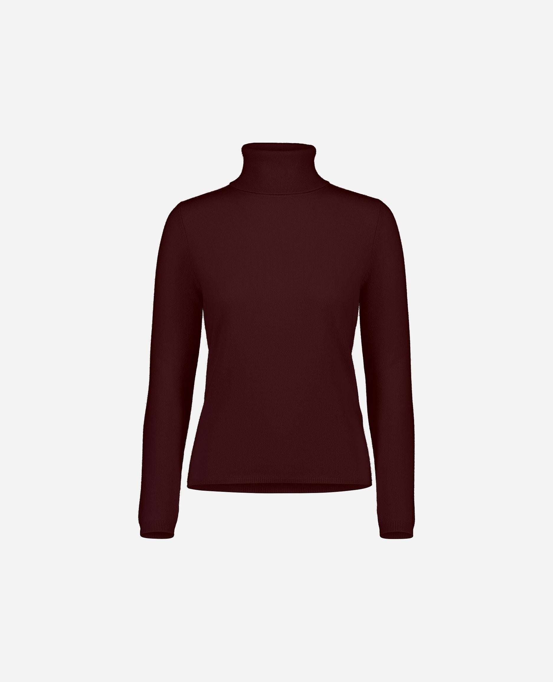 245-11106-69-S_hash_escaped_1 - Allude - 100% Cashmere Basic Cashmere Damen Feinstrick Langarm Pullover Rollkragen Rot SAPG::245-11106 Taillierter Schnitt Winter 2024/2025