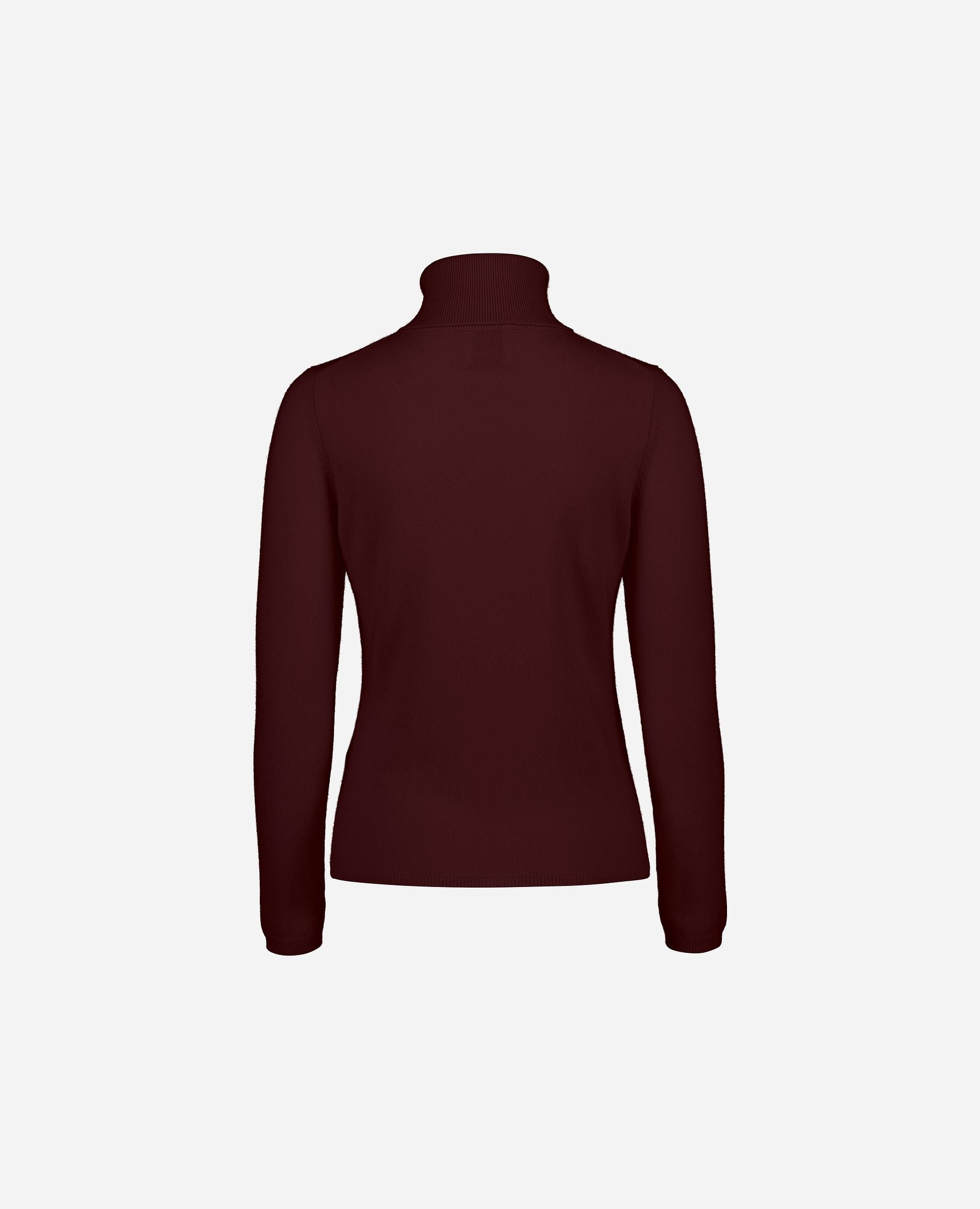 245-11106-69-S_hash_escaped_2 - Allude - 100% Cashmere Basic Cashmere Damen Feinstrick Langarm Pullover Rollkragen Rot SAPG::245-11106 Taillierter Schnitt Winter 2024/2025