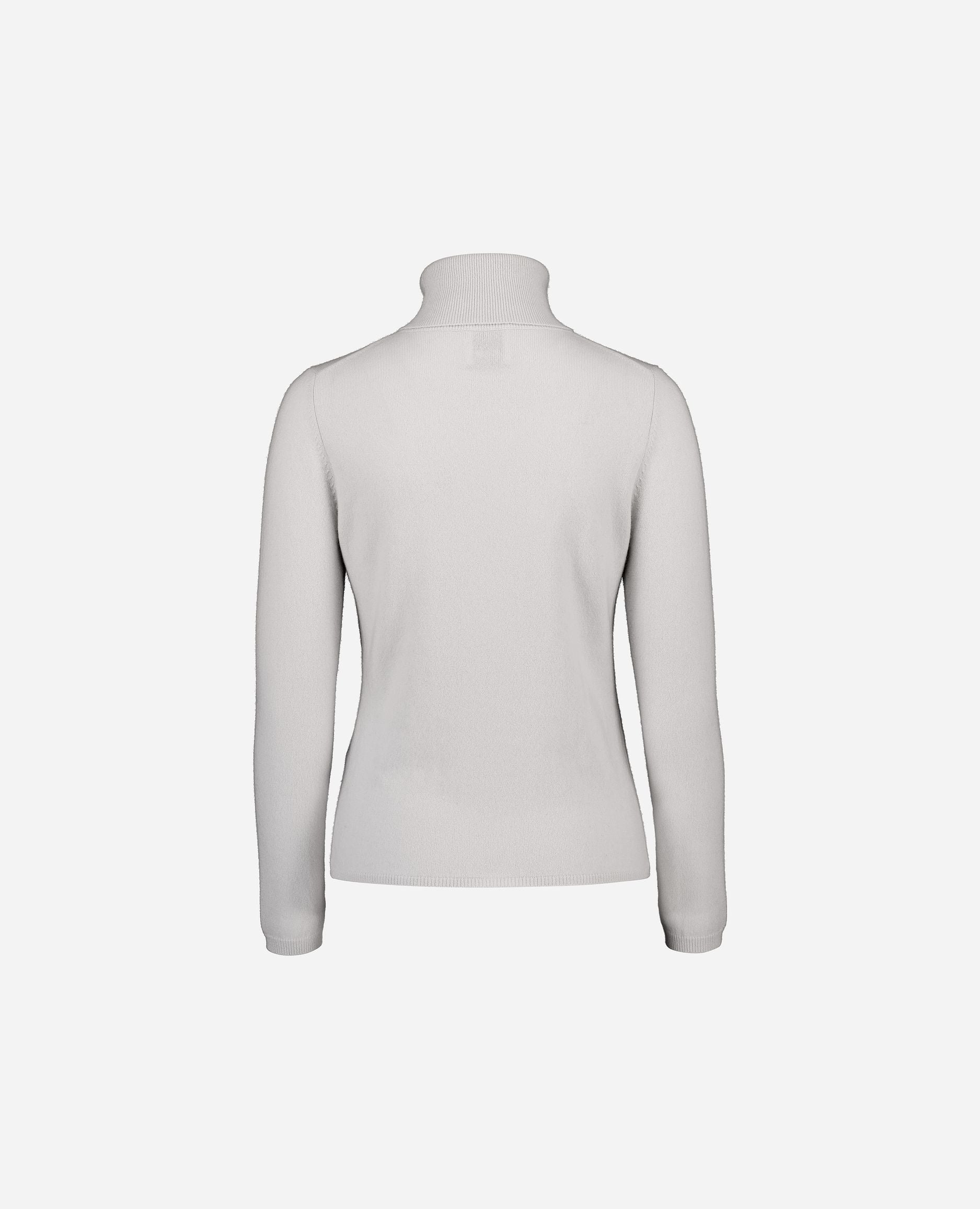 245-11106-80-S_hash_escaped_2 - Allude - 100% Cashmere Basic Cashmere Damen Feinstrick Grau Langarm Pullover Rollkragen SAPG::245-11106 Taillierter Schnitt Winter 2024/2025