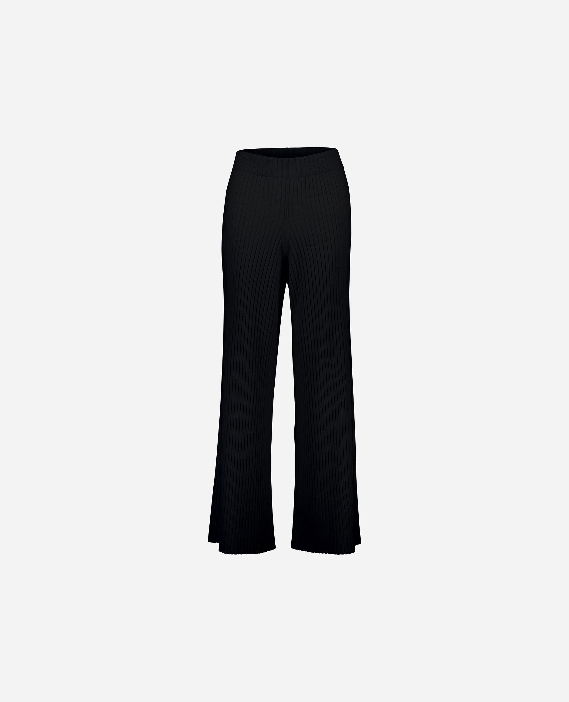 245-11124-90-S_hash_escaped_1 - Allude - 0 100% Cashmere Cashmere Damen Feinstrick Hose Lockerer Schnitt SAPG::245-11124 Schwarz Winter 2024/2025