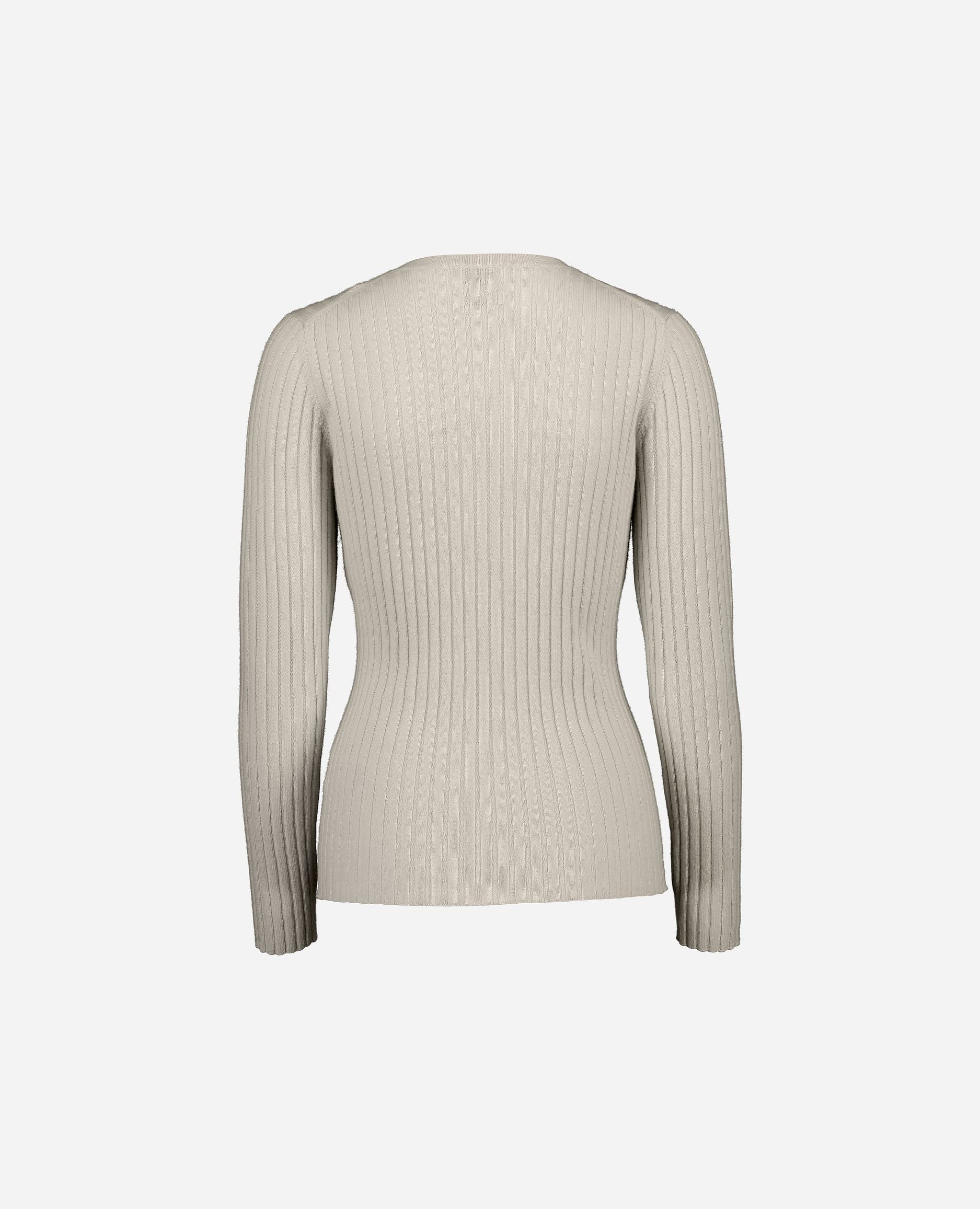 245-11142-42-S_hash_escaped_2 - Allude - 100% Cashmere Beige Cashmere Damen Enger Schnitt Feinstrick Langarm Pullover Rundhalsausschnitt SAPG::245-11142 Winter 2024/2025