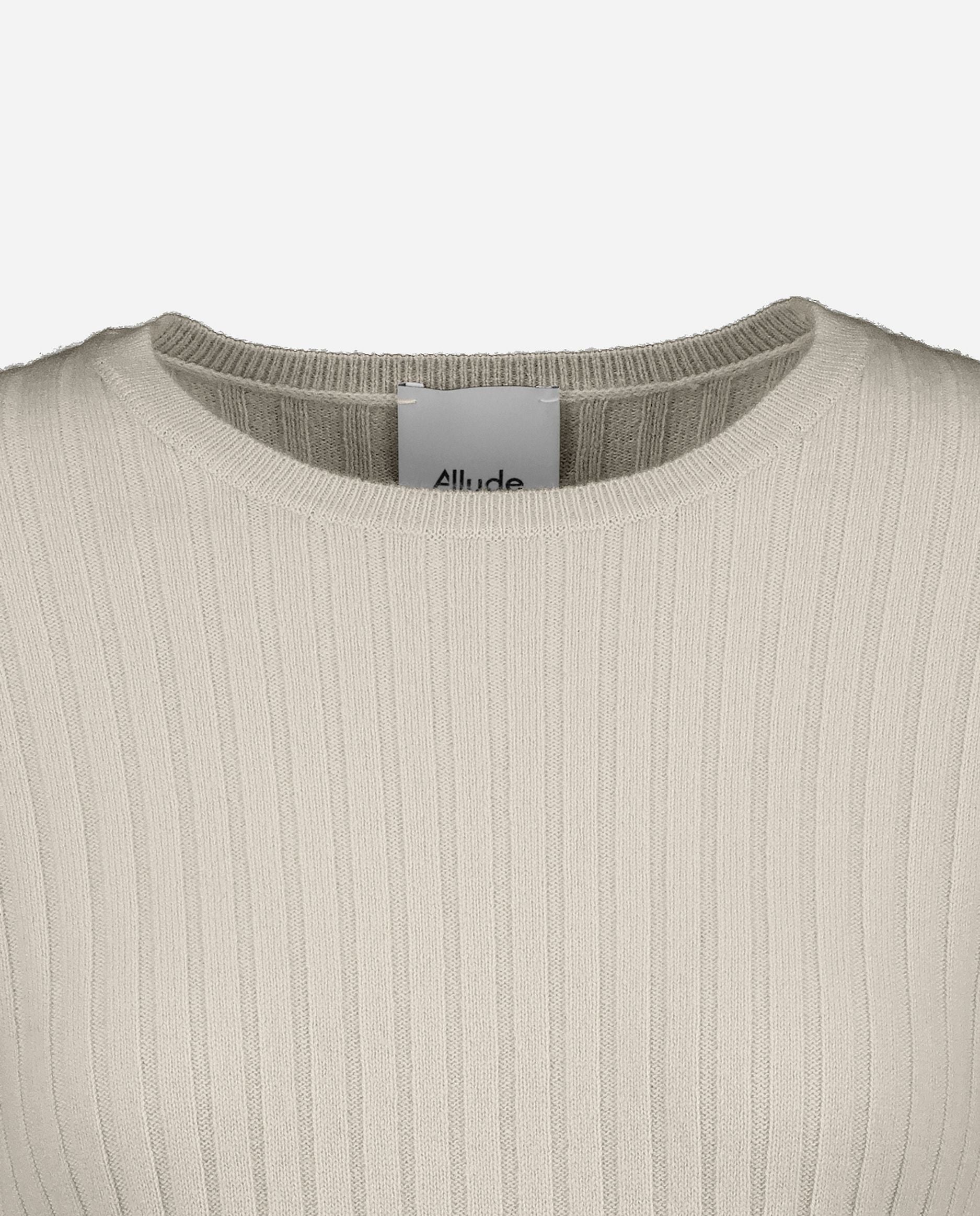 245-11142-42-S_hash_escaped_3 - Allude - 100% Cashmere Beige Cashmere Damen Enger Schnitt Feinstrick Langarm Pullover Rundhalsausschnitt SAPG::245-11142 Winter 2024/2025