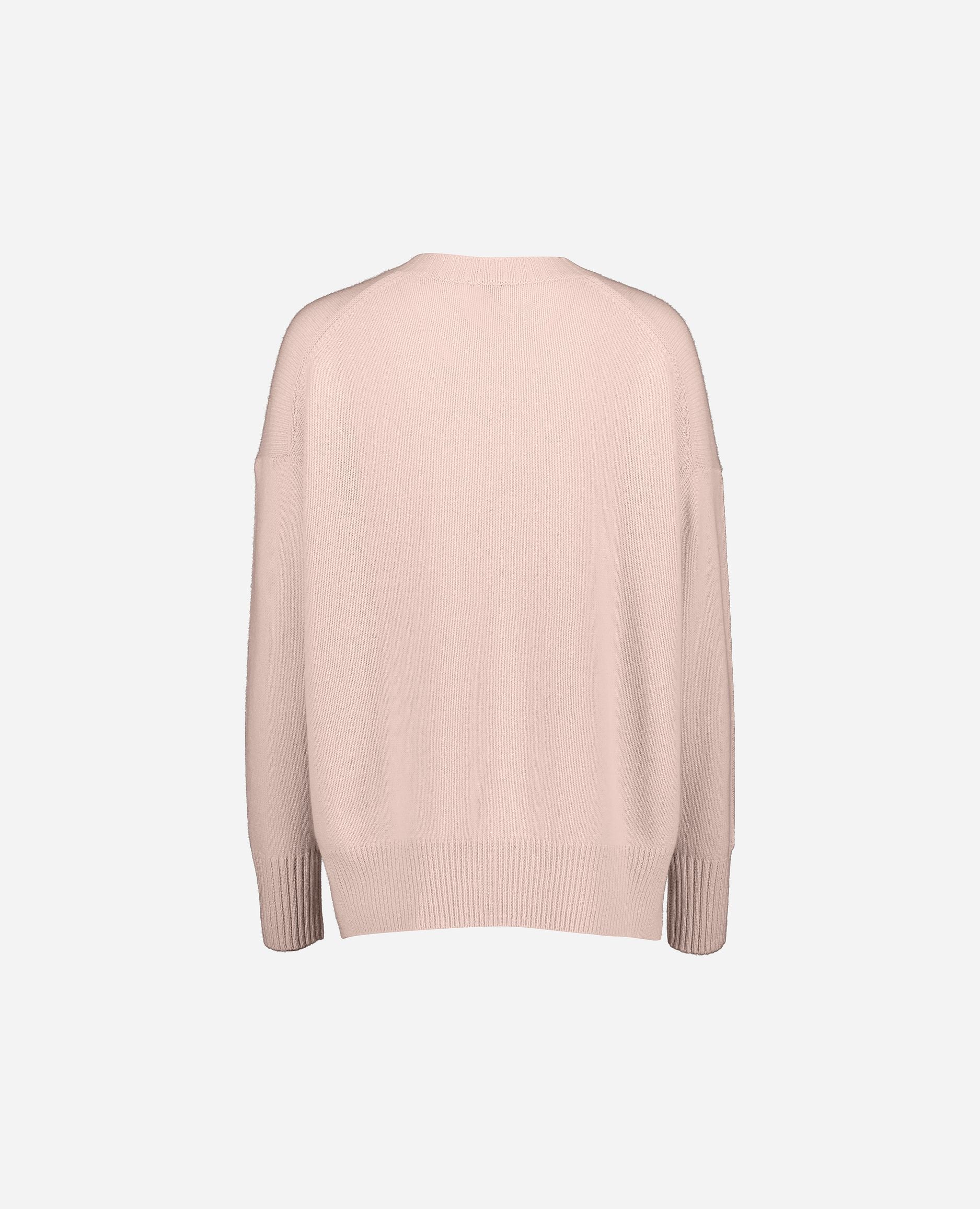 245-11151-60-S_hash_escaped_2 - Allude - 100% Cashmere Active Cashmere Damen Langarm Lockerer Schnitt mittelschwerer Strick Pullover Rose Rundhalsausschnitt SAPG::245-11151 Winter 2024/2025