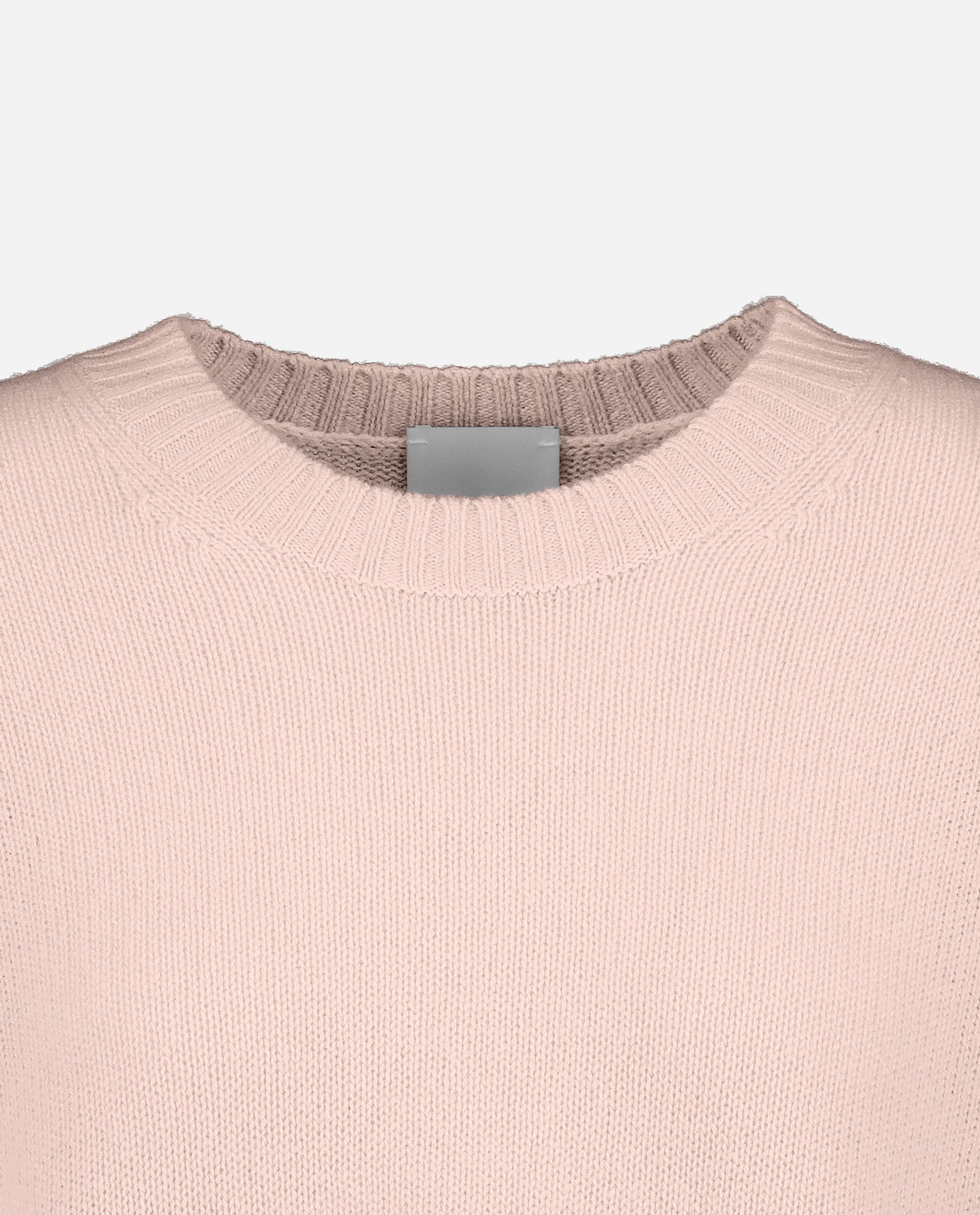 245-11151-60-S_hash_escaped_3 - Allude - 100% Cashmere Cashmere Damen Langarm Lockerer Schnitt mittelschwerer Strick Pullover Rose Rundhalsausschnitt SAPG::245-11151 Winter 2024/2025