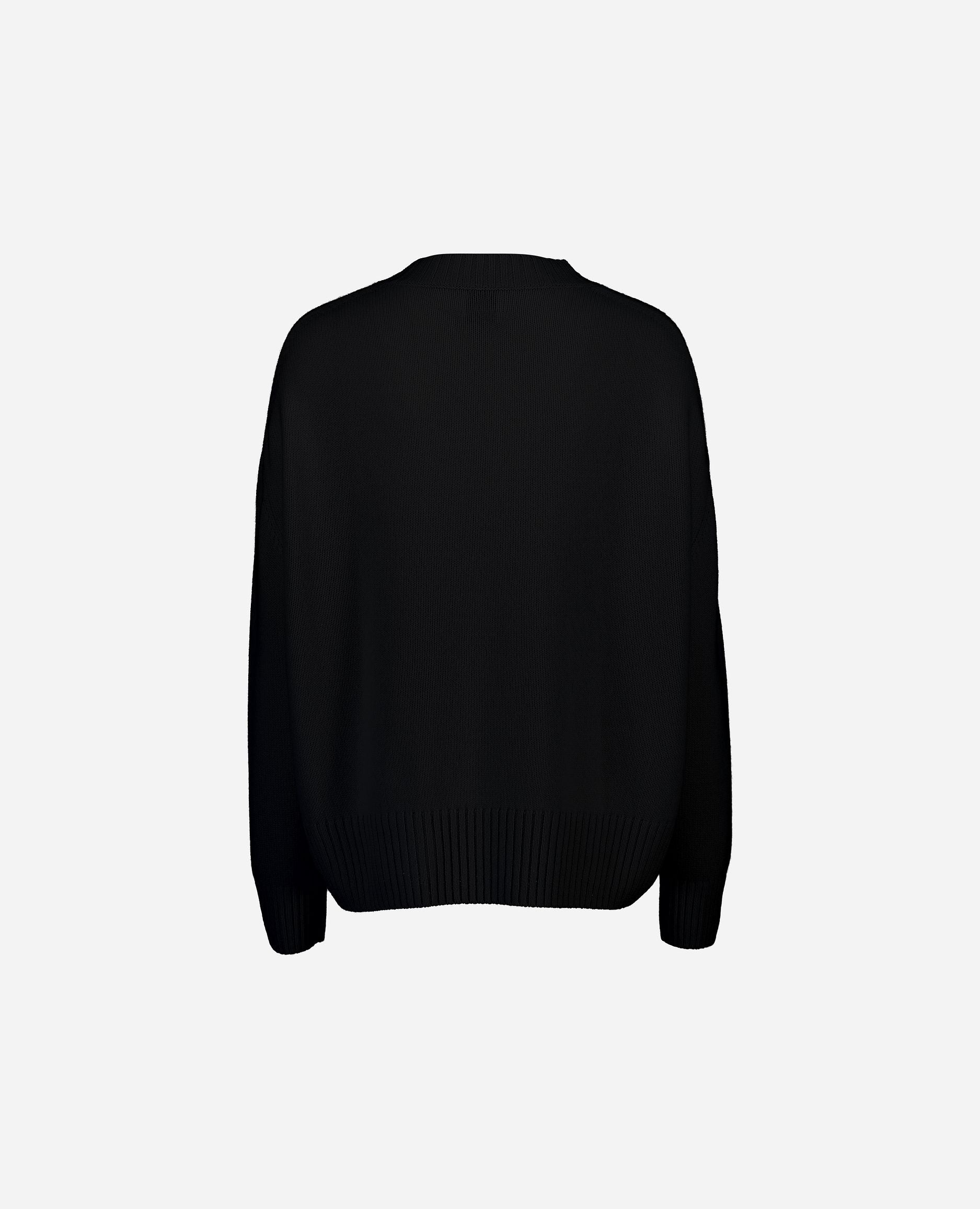 245-11155-90-S_hash_escaped_2 - Allude - 100% Cashmere Cashmere Damen Langarm Lockerer Schnitt mittelschwerer Strick Pullover SAPG::245-11155 Schwarz V-Ausschnitt Winter 2024/2025