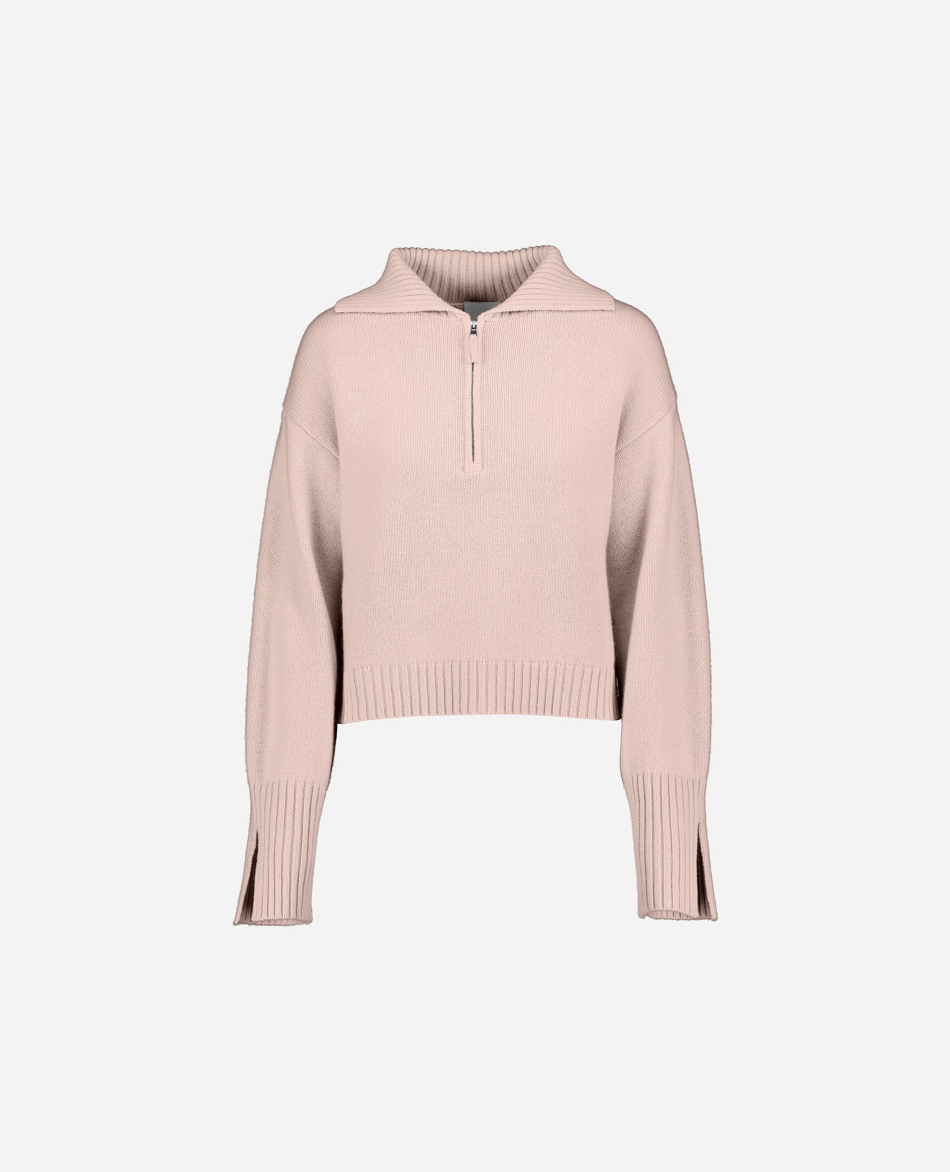 245-11166-60-S_hash_escaped_1 - Allude - 100% Cashmere Cashmere Damen Grobstrick Langarm Lockerer Schnitt Pullover Rose SAPG::245-11166 V-Ausschnitt Winter 2024/2025