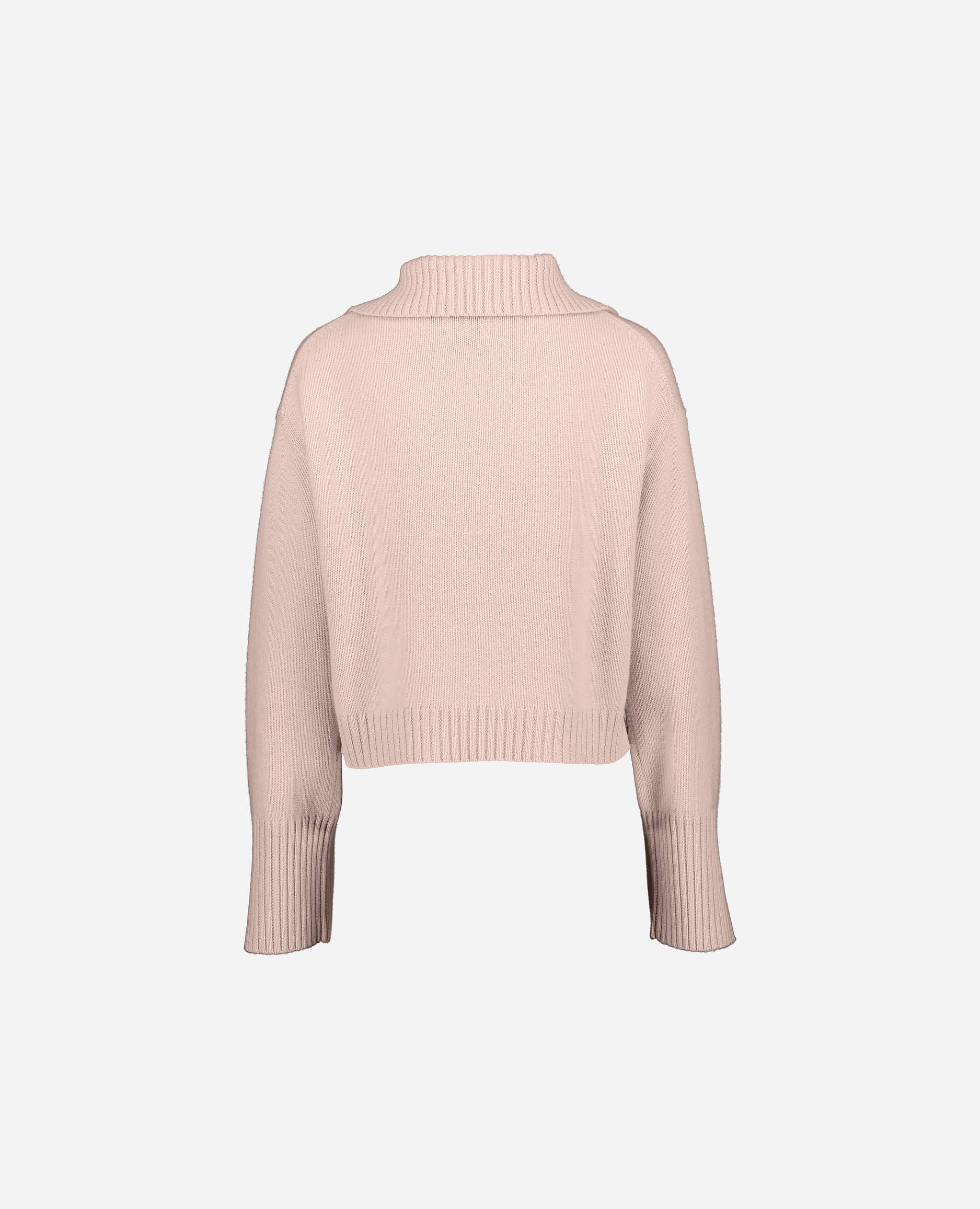 245-11166-60-S_hash_escaped_2 - Allude - 100% Cashmere Cashmere Damen Grobstrick Langarm Lockerer Schnitt Pullover Rose SAPG::245-11166 V-Ausschnitt Winter 2024/2025