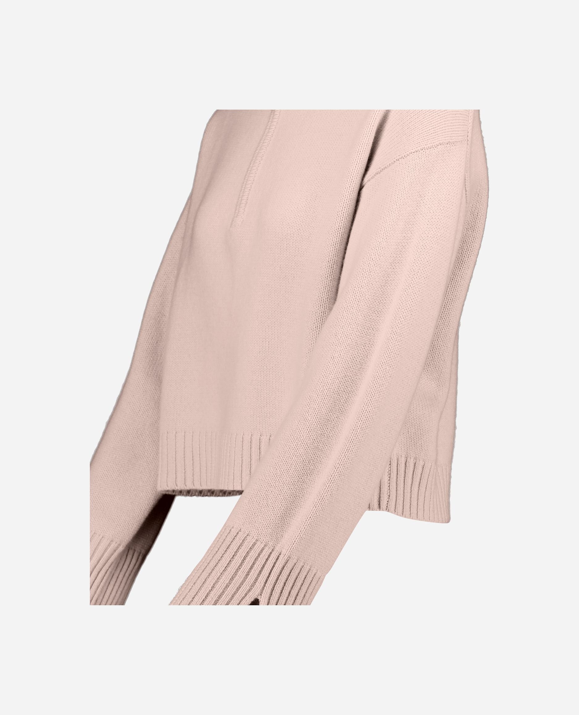 245-11166-60-S_hash_escaped_5 - Allude - 100% Cashmere Cashmere Damen Grobstrick Langarm Lockerer Schnitt Pullover Rose SAPG::245-11166 V-Ausschnitt Winter 2024/2025