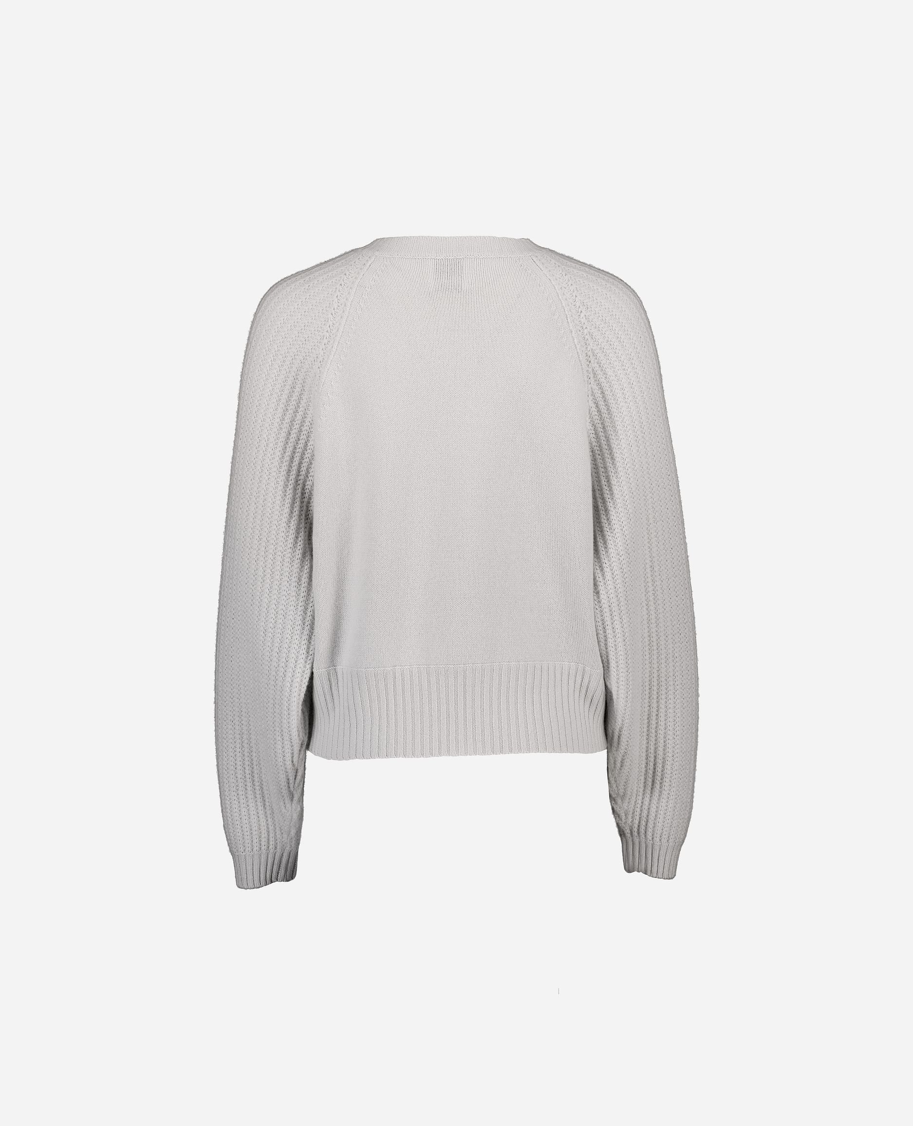 245-11192-80-S_hash_escaped_2 - Allude - 100% Cashmere Cashmere Damen Grau Kastiger Schnitt Langarm mittelschwerer Strick Pullover Rundhalsausschnitt SAPG::245-11192 Winter 2024/2025