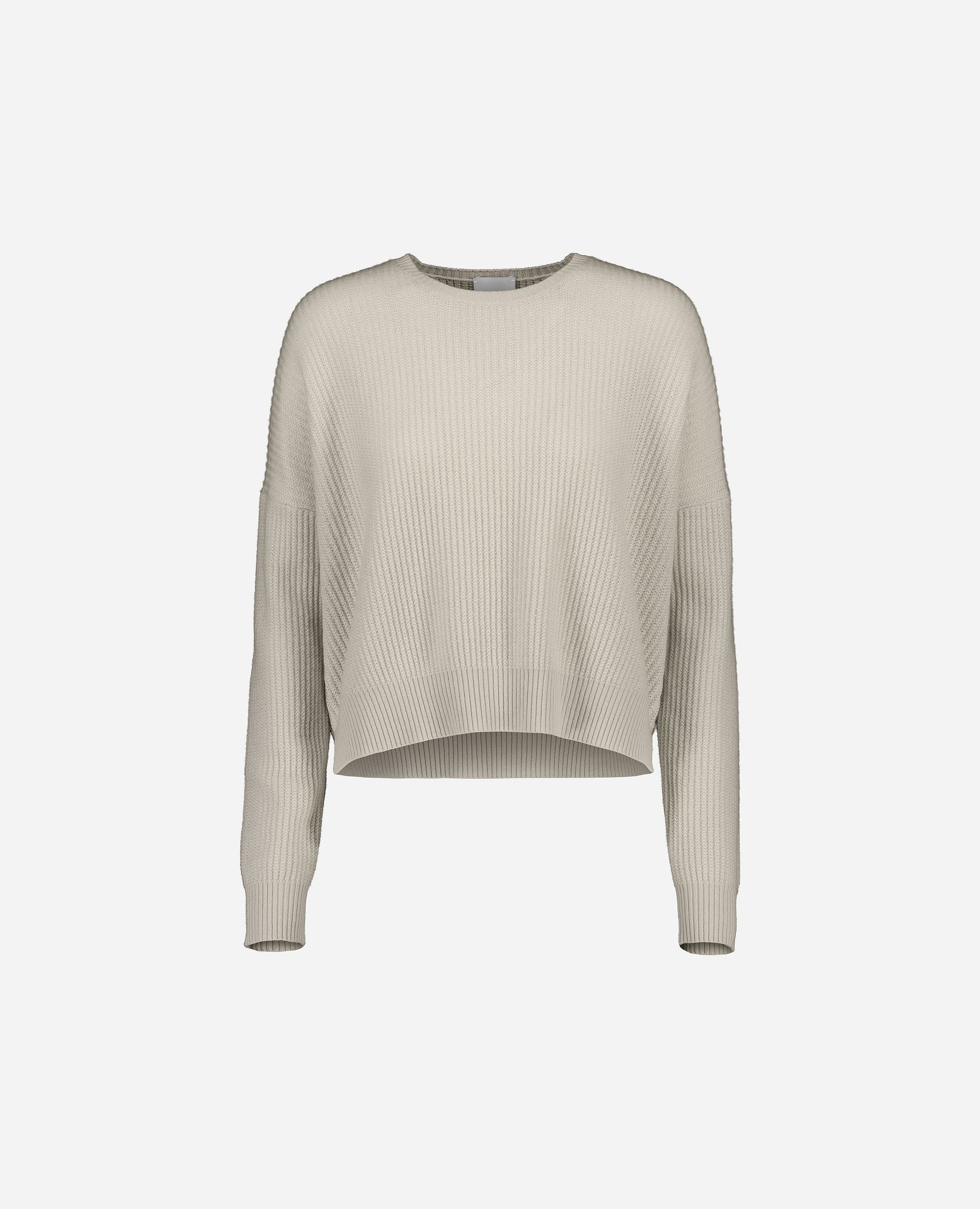 245-11193-42-S_hash_escaped_1 - Allude - 100% Cashmere Beige Cashmere Damen Feinstrick Kastiger Schnitt Langarm Pullover Rundhalsausschnitt SAPG::245-11193 Winter 2024/2025