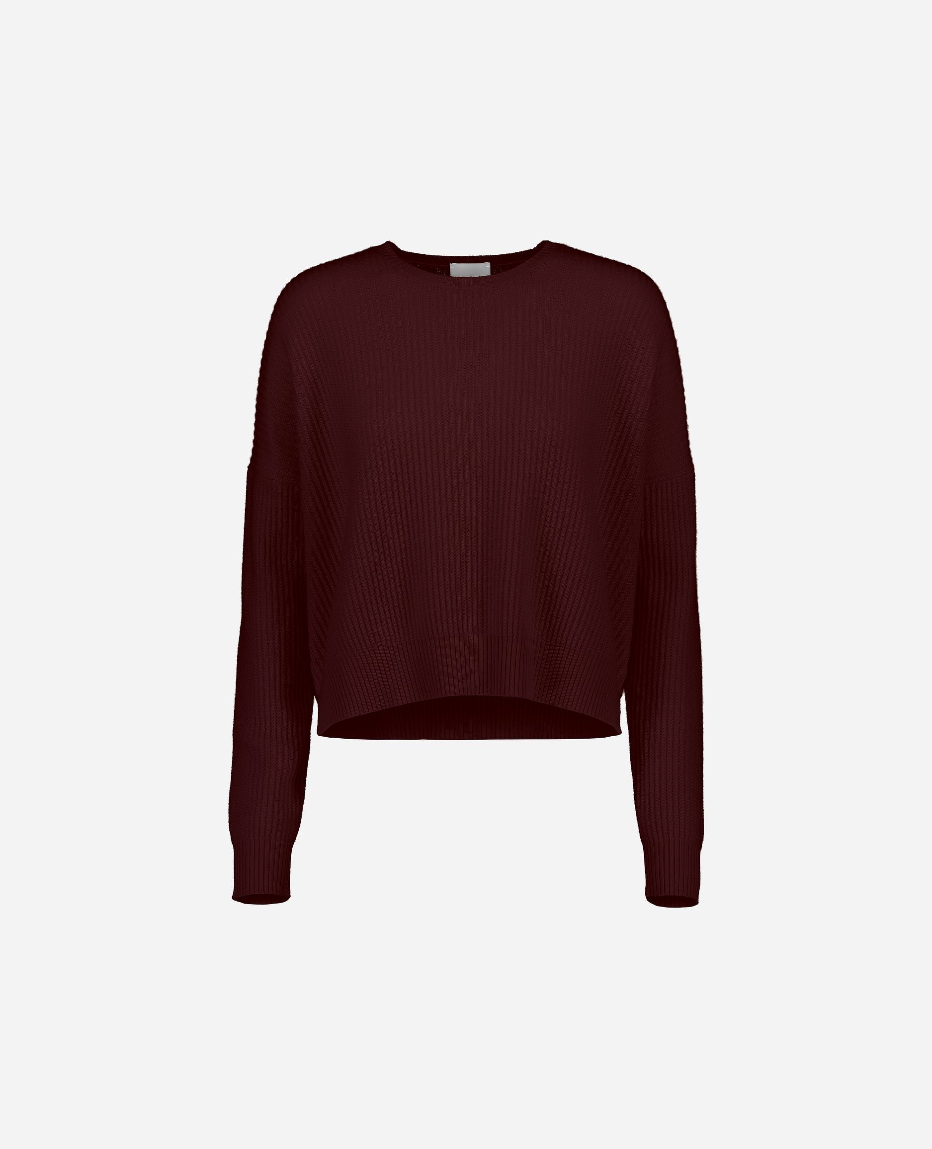 245-11193-69-S_hash_escaped_1 - Allude - 100% Cashmere Cashmere Damen Feinstrick Kastiger Schnitt Langarm Pullover Rot Rundhalsausschnitt SAPG::245-11193 Winter 2024/2025