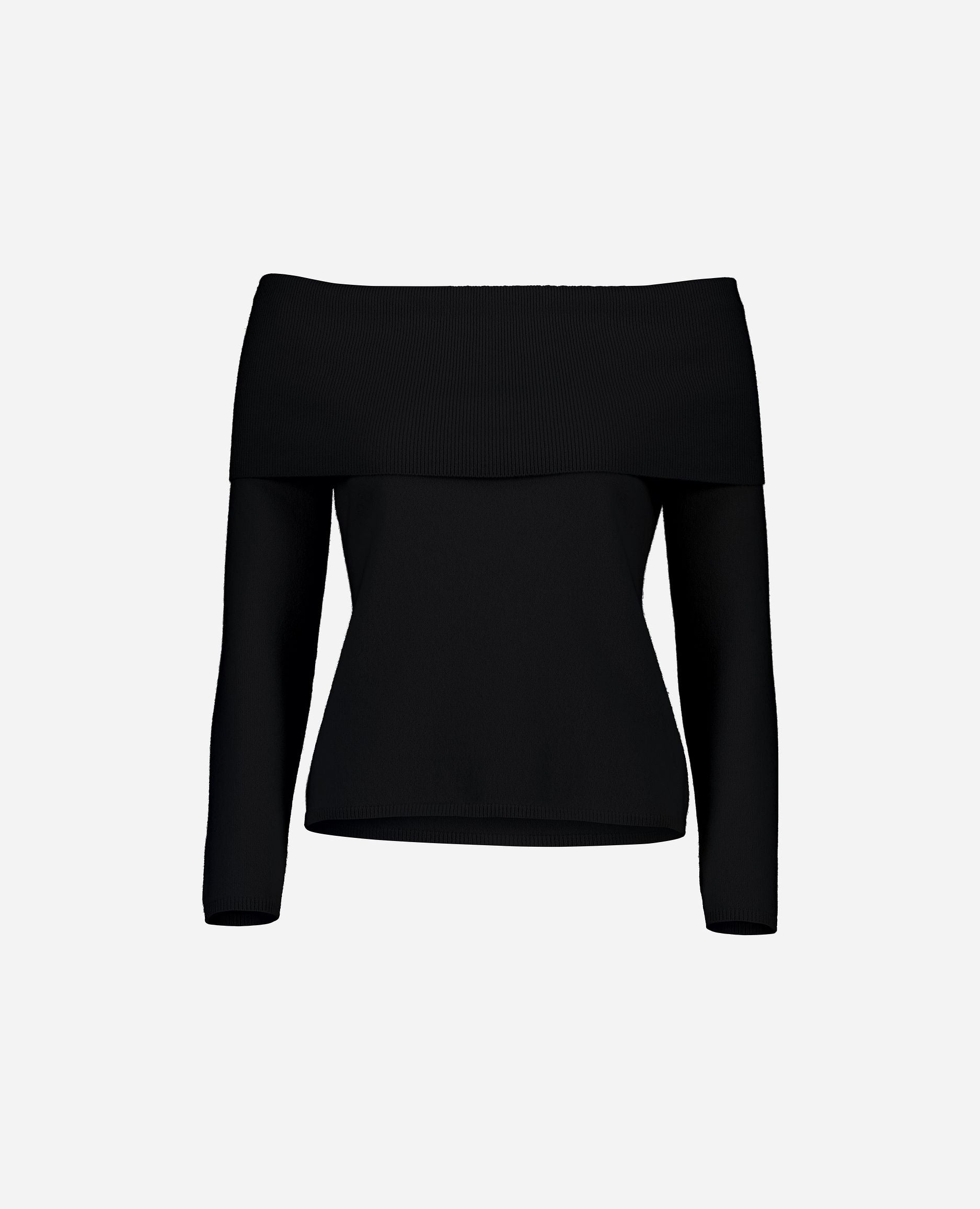 245-11225-90-S_hash_escaped_1 - Allude - 0 100% Cashmere Cashmere Damen Feinstrick Langarm Pullover SAPG::245-11225 Schwarz Taillierter Schnitt Winter 2024/2025