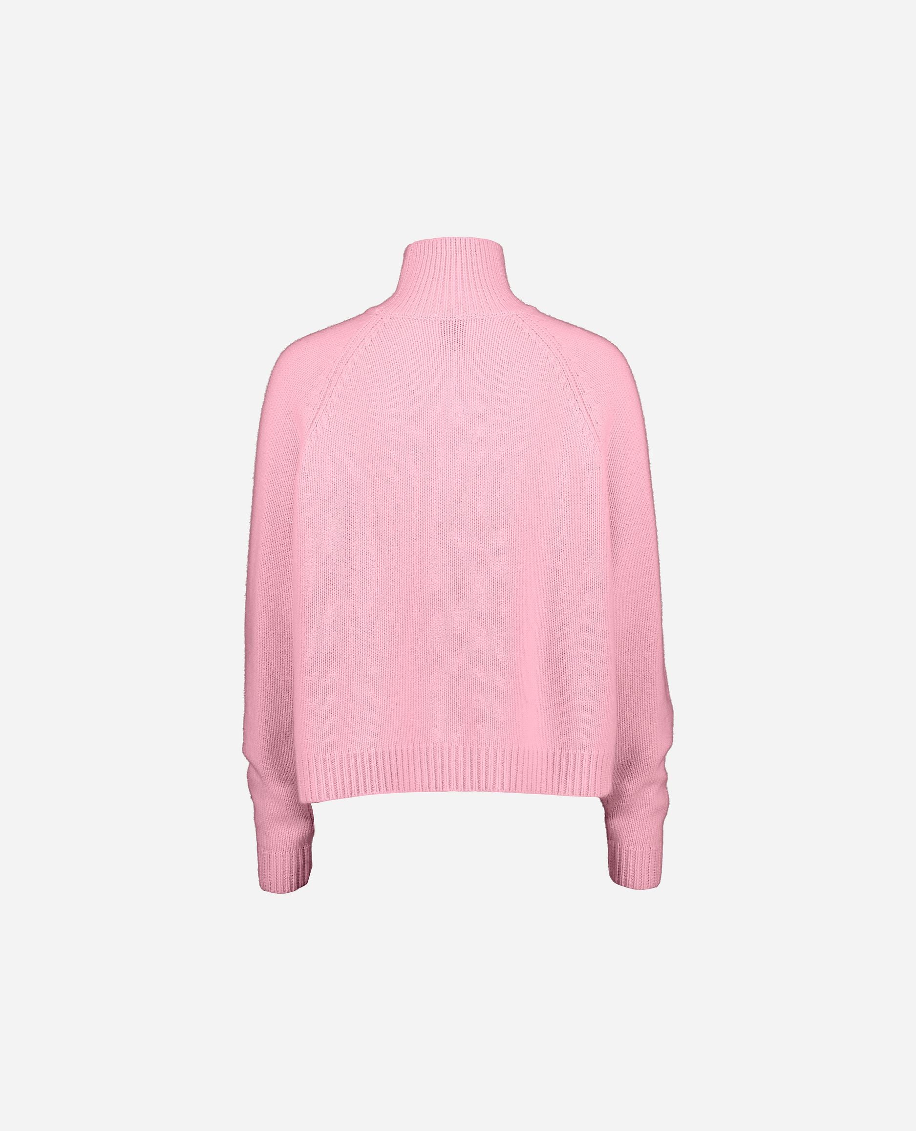 245-17001-62-S_hash_escaped_2 - Allude - 30% Cashmere 70% Wolle Damen Grobstrick Langarm Lockerer Schnitt Pullover Rose SAPG::245-17001 Stehkragen Winter 2024/2025 Wolle