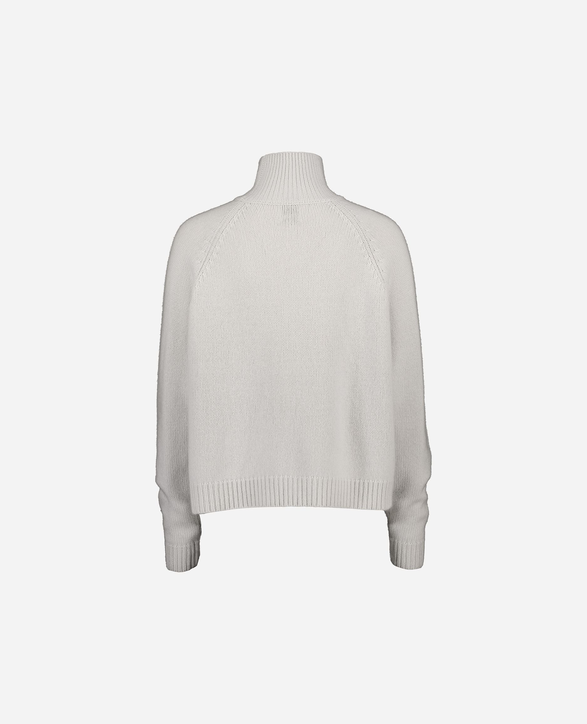 245-17001-80-S_hash_escaped_2 - Allude - 30% Cashmere 70% Wolle Damen Grau Grobstrick Langarm Lockerer Schnitt Pullover SAPG::245-17001 Stehkragen Winter 2024/2025 Wolle