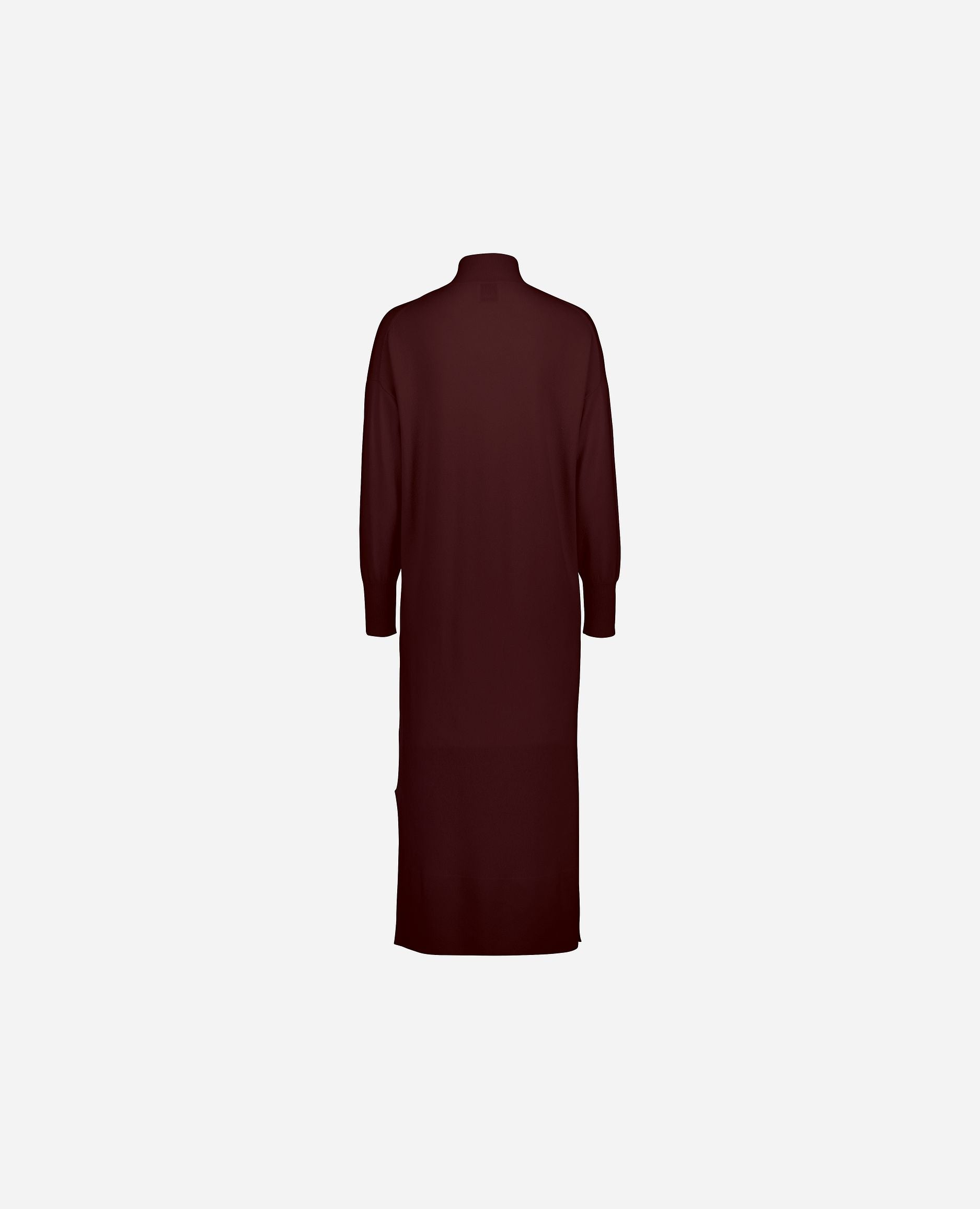 245-17014-69-S_hash_escaped_2 - Allude - 30% Cashmere 70% Wolle Active Damen Feinstrick Kleid Langarm Lockerer Schnitt Rot SAPG::245-17014 Stehkragen Winter 2024/2025 Wolle