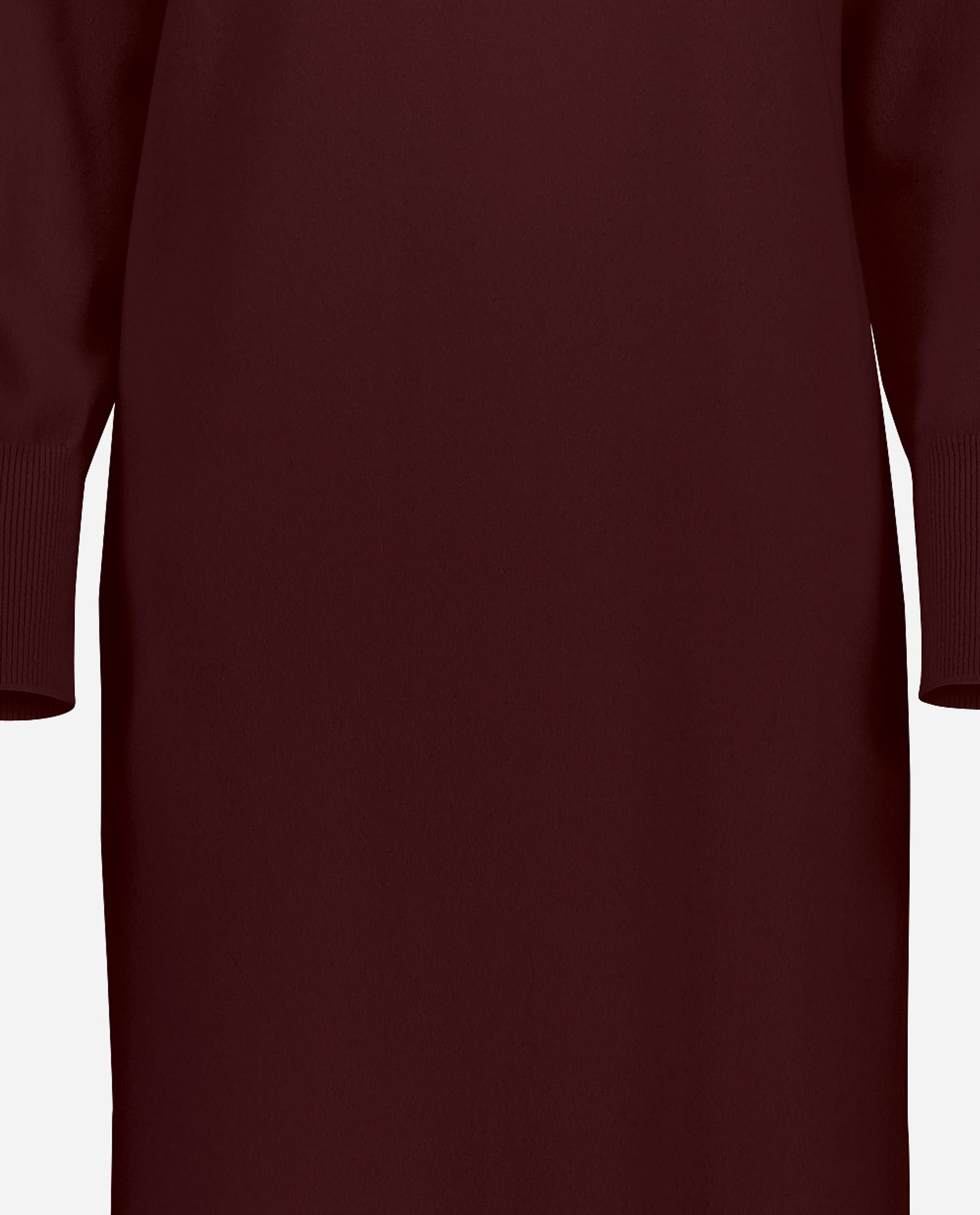 245-17014-69-S_hash_escaped_4 - Allude - 30% Cashmere 70% Wolle Active Damen Feinstrick Kleid Langarm Lockerer Schnitt Rot SAPG::245-17014 Stehkragen Winter 2024/2025 Wolle