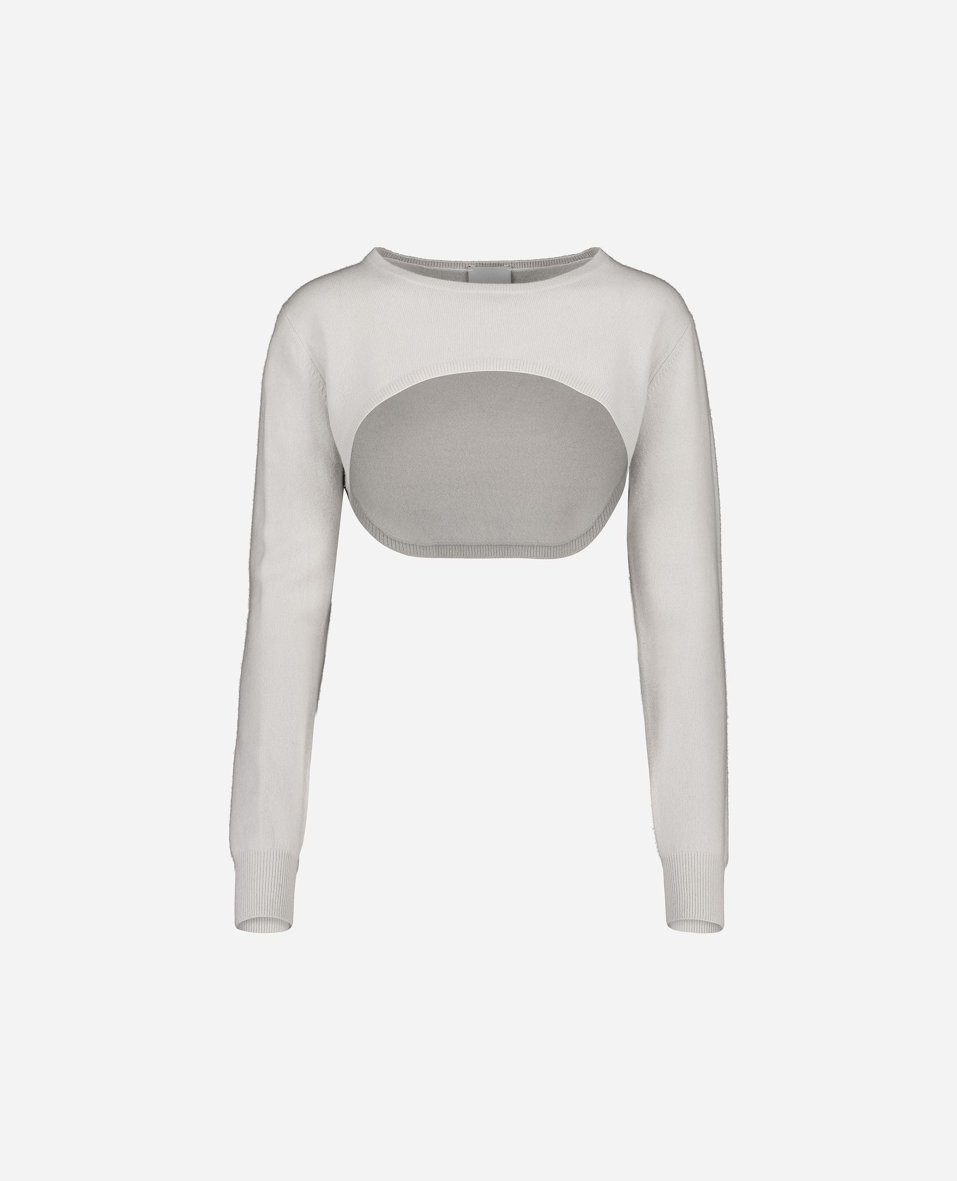 245-17031-80-S_hash_escaped_1 - Allude - 0 30% Cashmere 70% Wolle Damen Feinstrick Grau Langarm Pullover Rundhalsausschnitt SAPG::245-17031 Winter 2024/2025 Wolle