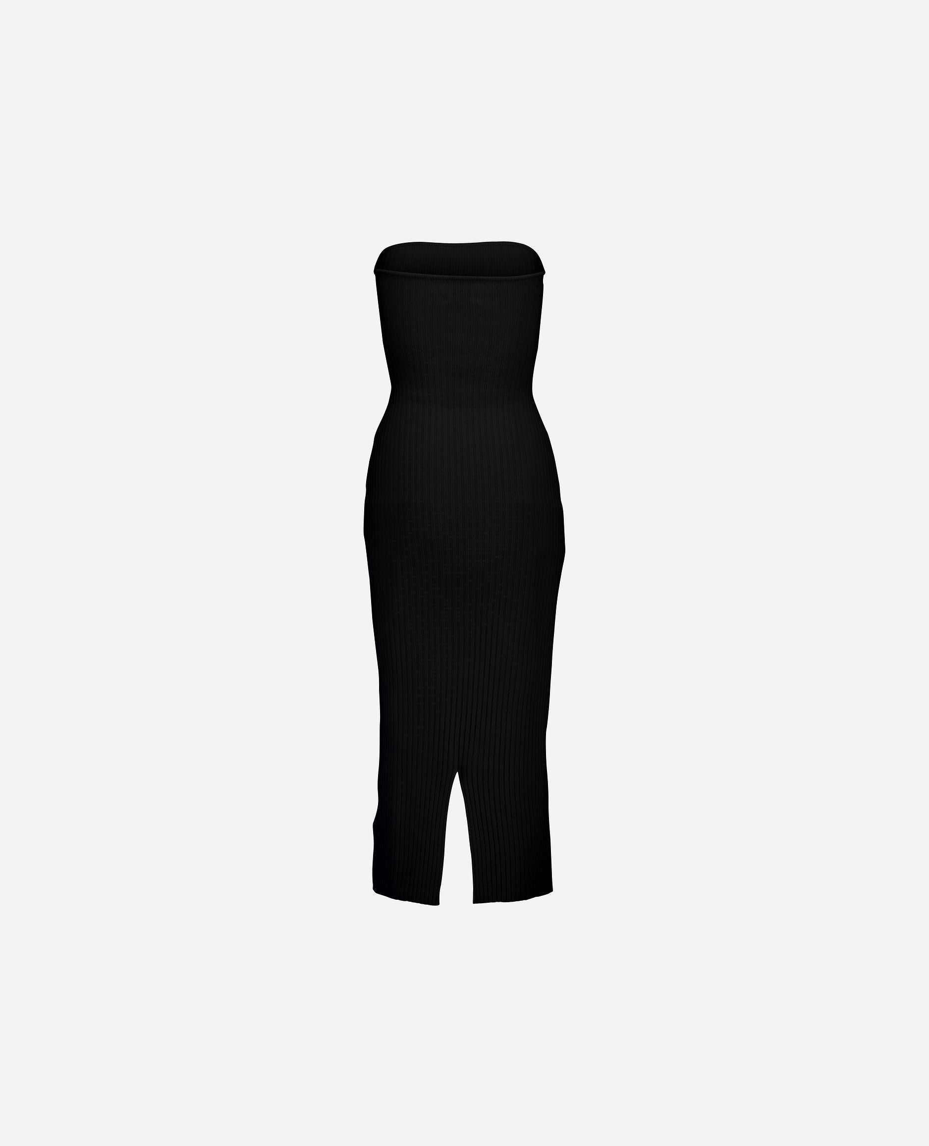 245-17032-90-S_hash_escaped_1 - Allude - 0 30% Cashmere 70% Wolle Active Damen Enger Schnitt Kleid Langarm mittelschwerer Strick SAPG::245-17032 Schwarz Winter 2024/2025 Wolle