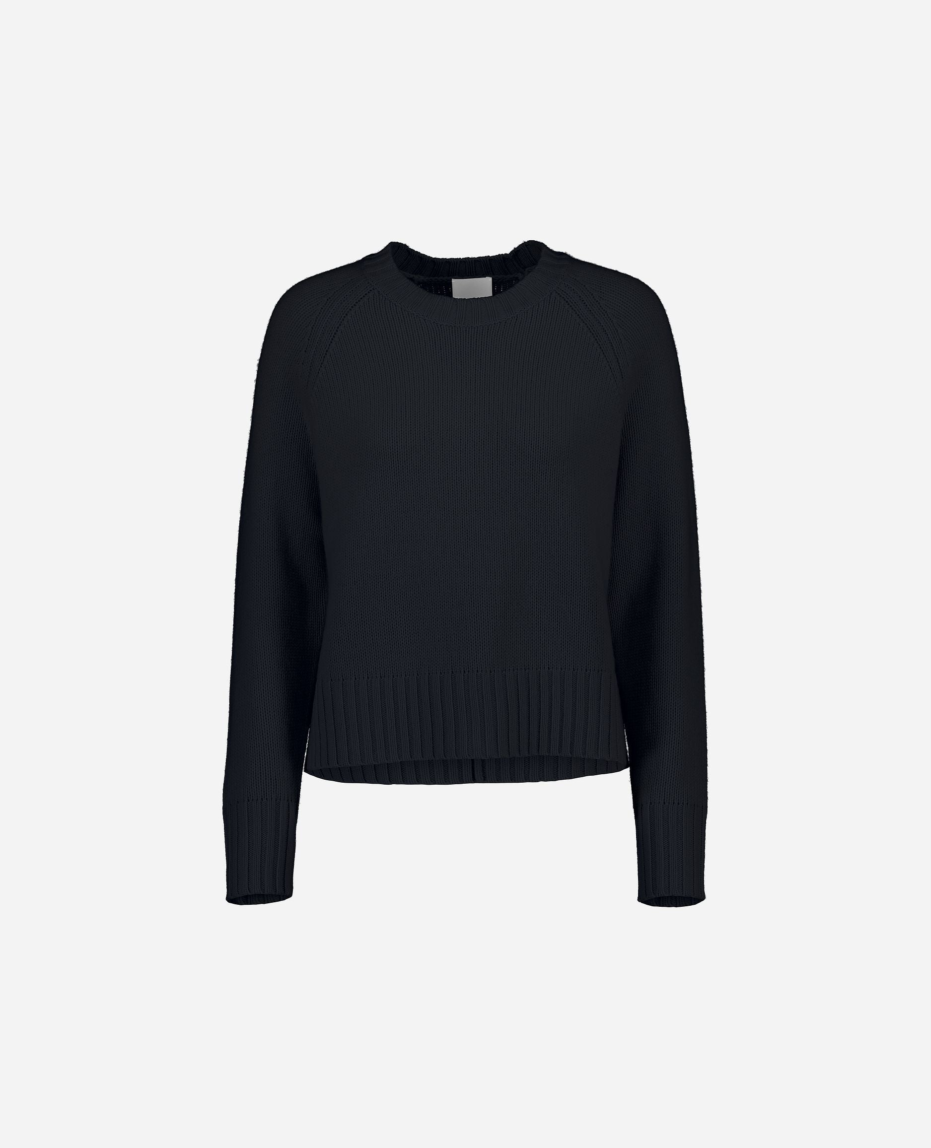 245-17631-14-S_hash_escaped_1 - Allude - 30% Cashmere 70% Wolle Damen Gerade Passform Grobstrick Langarm Navy Pullover Rundhalsausschnitt SAPG::245-17631 Winter 2024/2025 Wolle