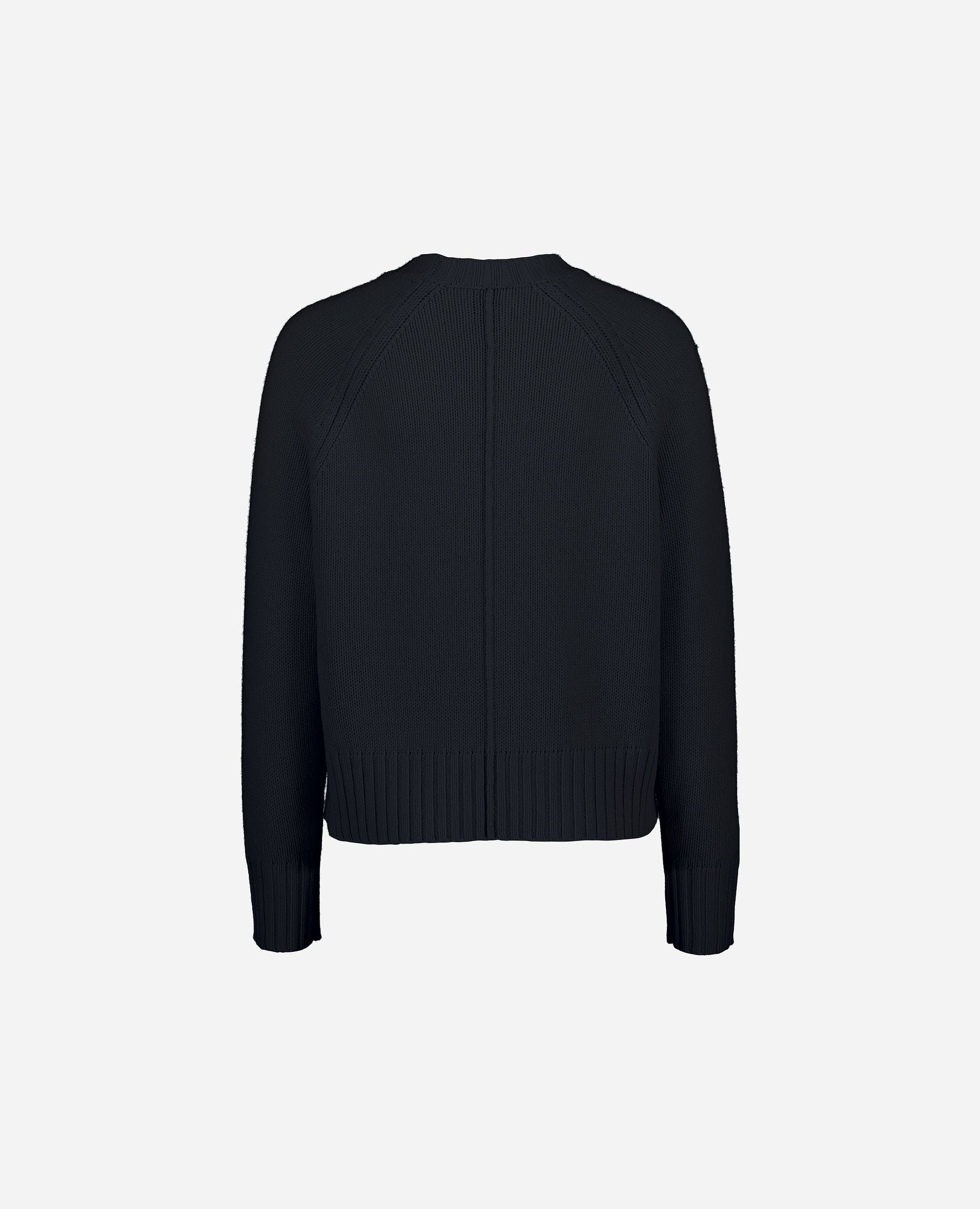 245-17631-14-S_hash_escaped_2 - Allude - 30% Cashmere 70% Wolle Damen Gerade Passform Grobstrick Langarm Navy Pullover Rundhalsausschnitt SAPG::245-17631 Winter 2024/2025 Wolle