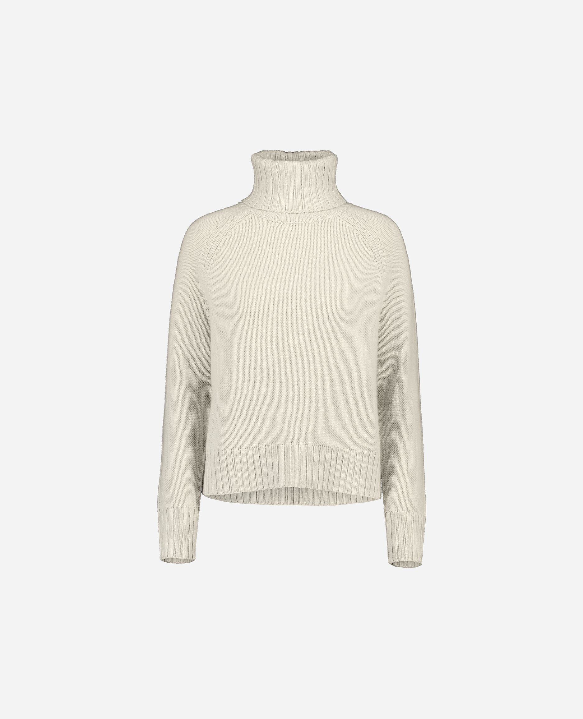 245-17632-41-S_hash_escaped_1 - Allude - 30% Cashmere 70% Wolle Damen Gerade Passform Grobstrick Kreme Langarm Pullover Rollkragen SAPG::245-17632 Winter 2024/2025 Wolle