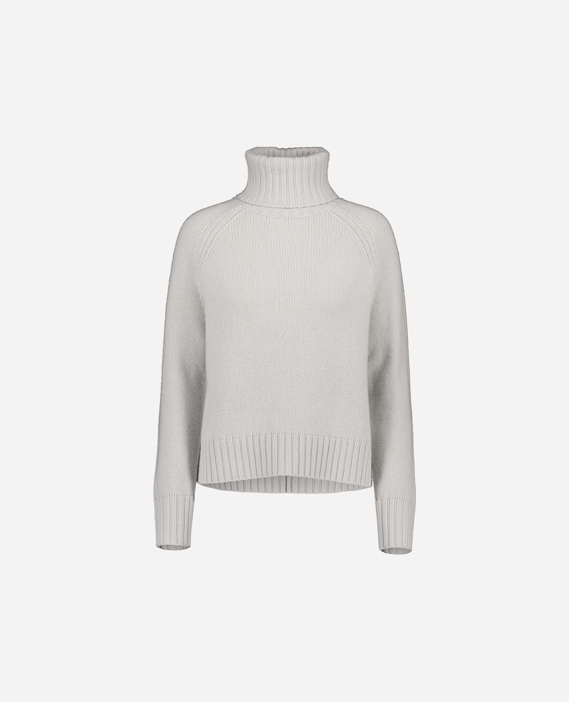 245-17632-80-S_hash_escaped_1 - Allude - 30% Cashmere 70% Wolle Damen Gerade Passform Grau Grobstrick Langarm Pullover Rollkragen SAPG::245-17632 Winter 2024/2025 Wolle