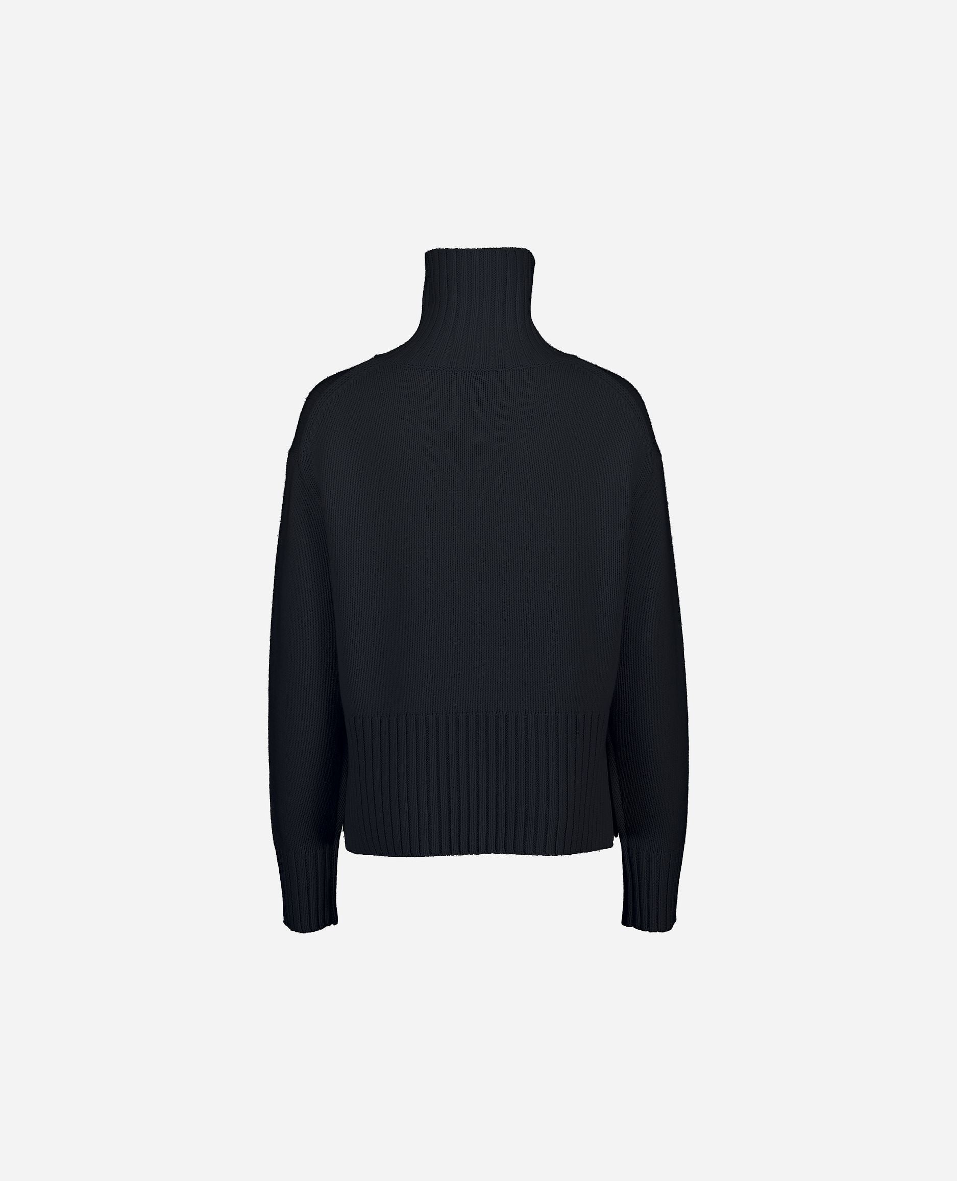 245-17644-14-S_hash_escaped_2 - Allude - 0 30% Cashmere 70% Wolle Damen Gerade Passform Grobstrick Langarm Navy Pullover SAPG::245-17644 Winter 2024/2025 Wolle