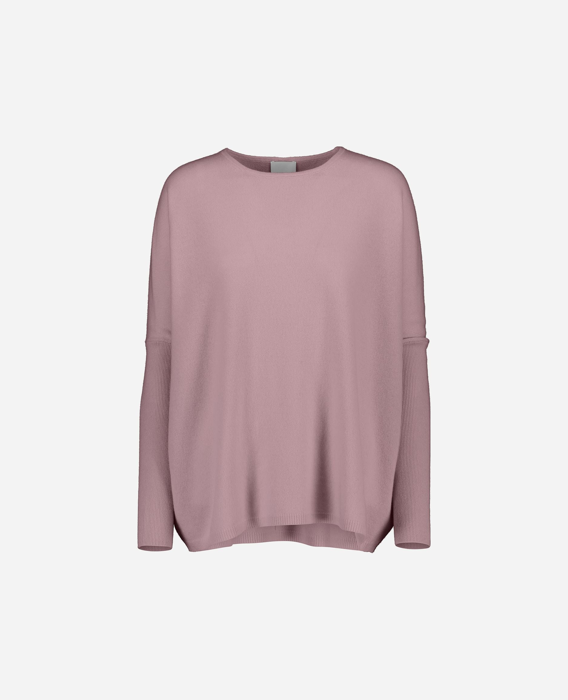 245-17662-72-S_hash_escaped_1 - Allude - 30% Cashmere 70% Wolle Bootshalsausschnitt Damen Feinstrick Langarm Lila Lockerer Schnitt Pullover SAPG::245-17662 Winter 2024/2025 Wolle