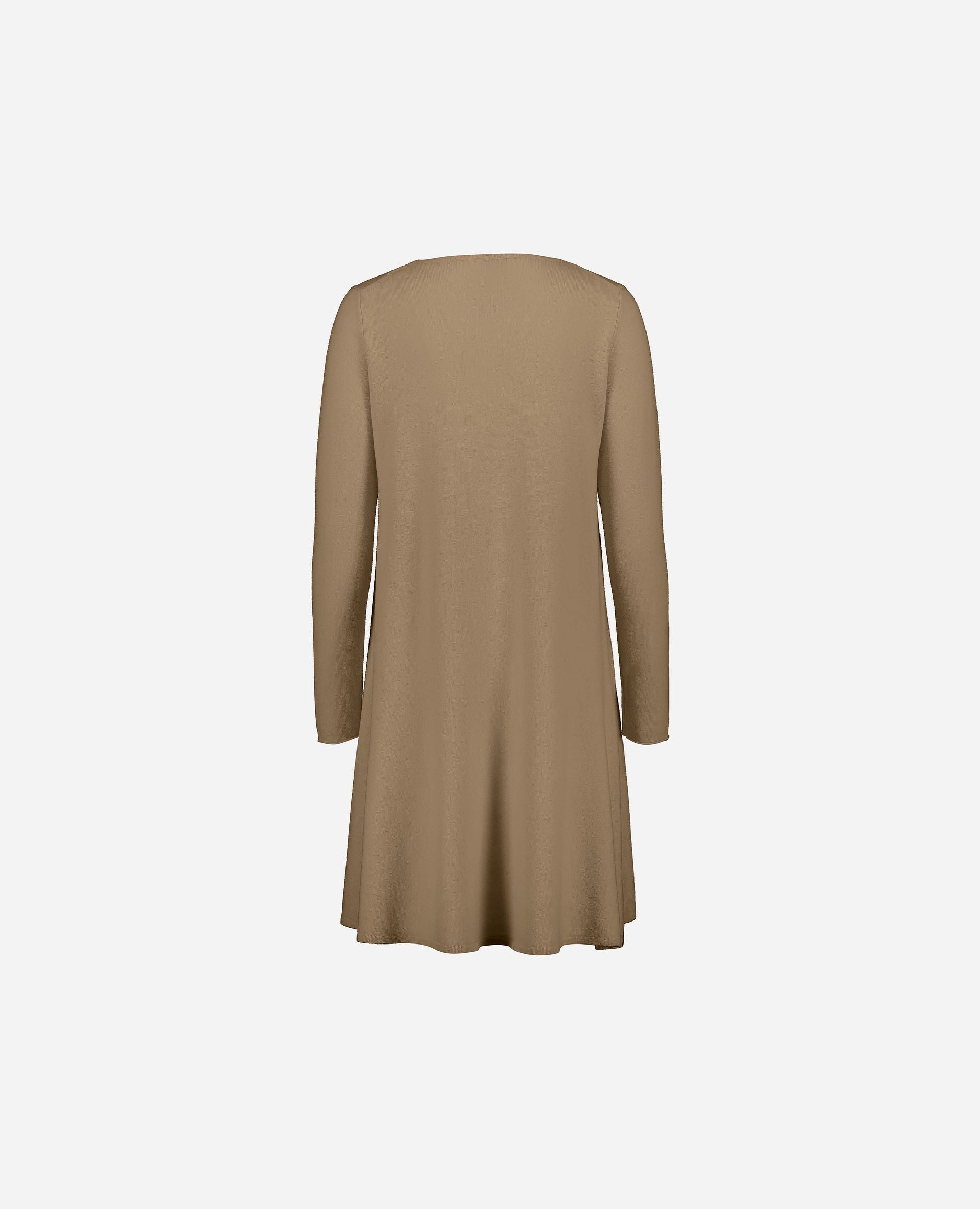 245-17664-43-S_hash_escaped_2 - Allude - 30% Cashmere 70% Wolle A-Form Beige Damen Feinstrick Kleid Langarm Rundhalsausschnitt SAPG::245-17664 Winter 2024/2025 Wolle