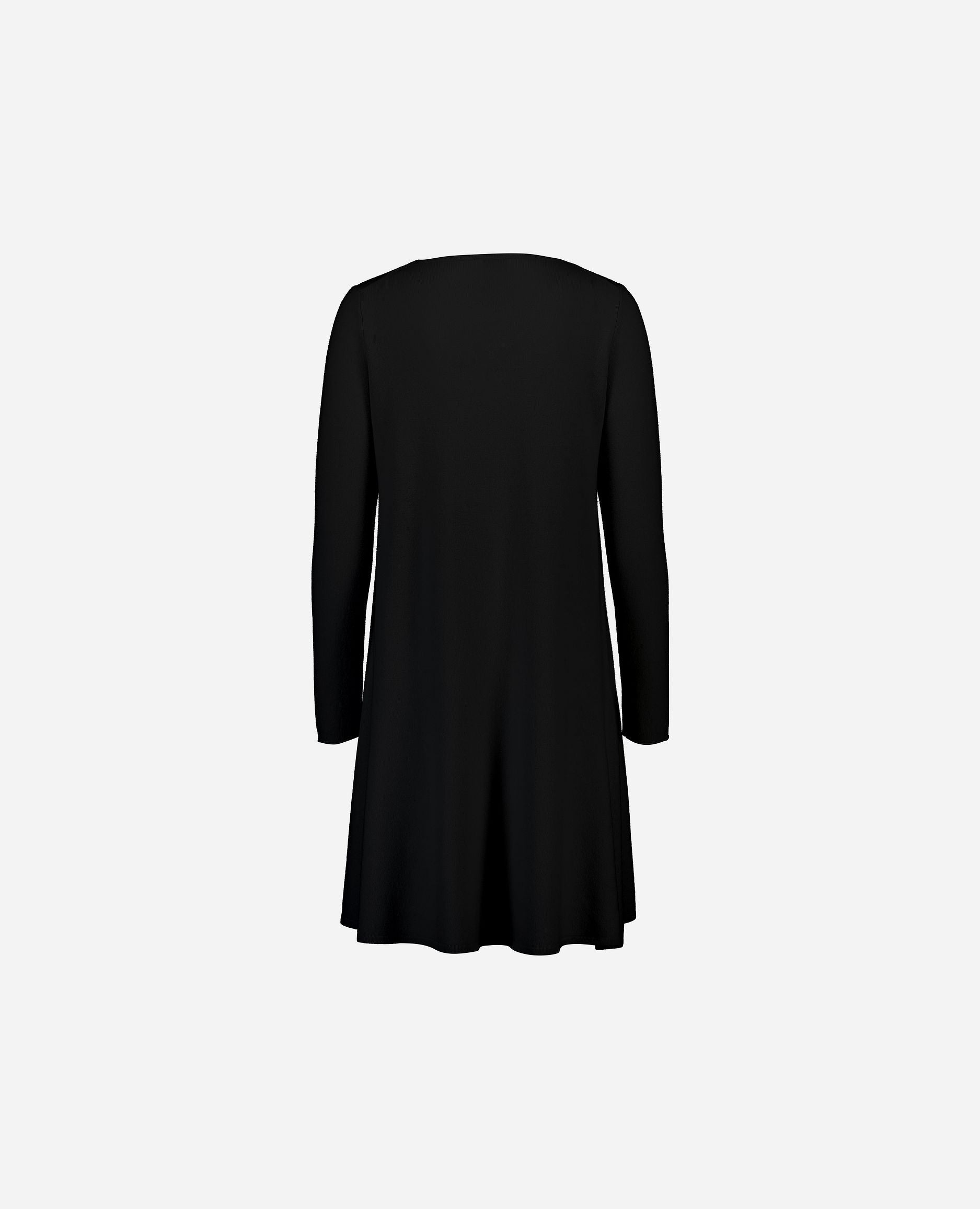 245-17664-90-S_hash_escaped_2 - Allude - 30% Cashmere 70% Wolle A-Form Damen Feinstrick Kleid Langarm Rundhalsausschnitt SAPG::245-17664 Schwarz Winter 2024/2025 Wolle