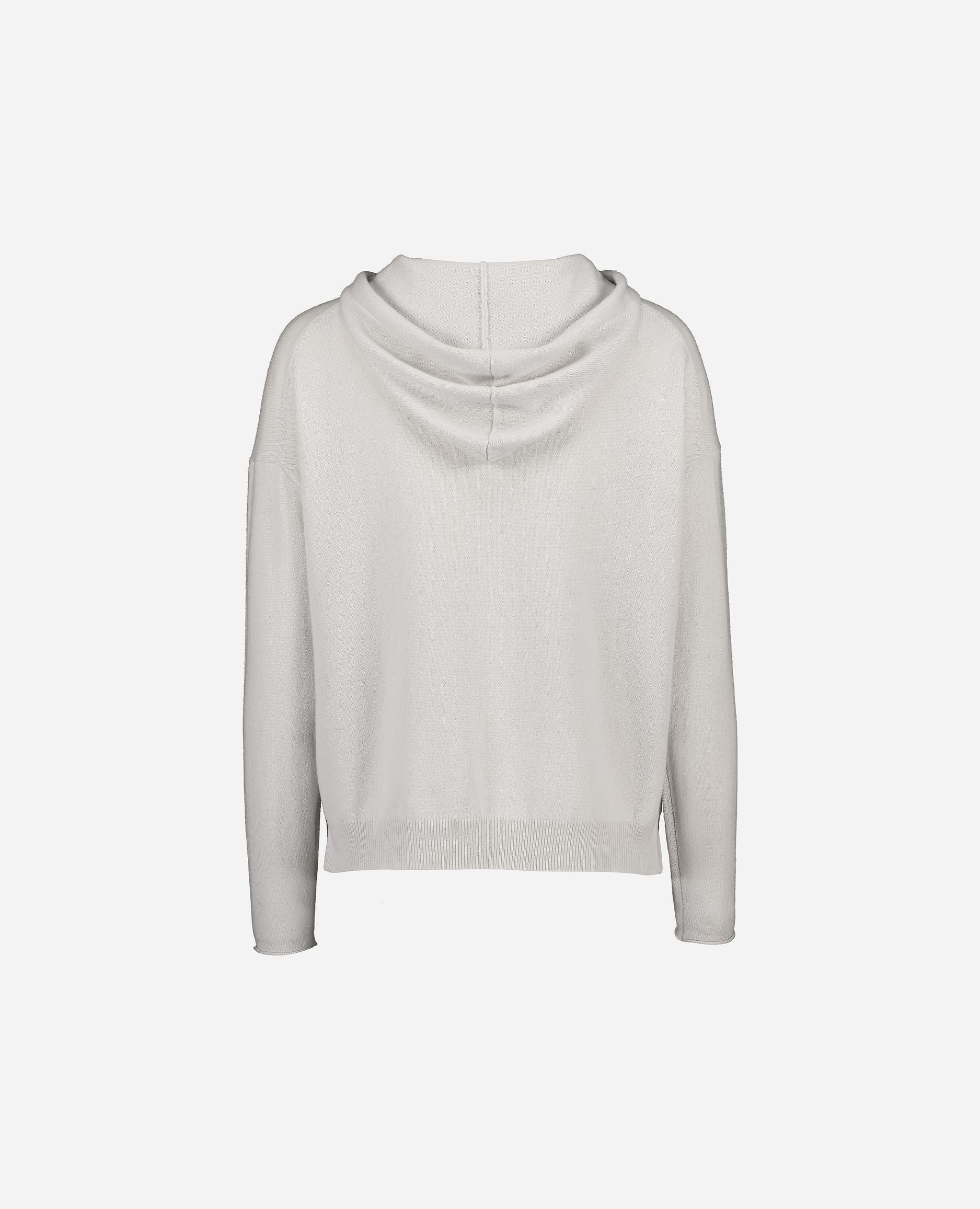 245-17701-80-S_hash_escaped_2 - Allude - 30% Cashmere 70% Wolle Active Damen Feinstrick Grau Kapuze Langarm Lockerer Schnitt Pullover SAPG::245-17701 Winter 2024/2025 Wolle