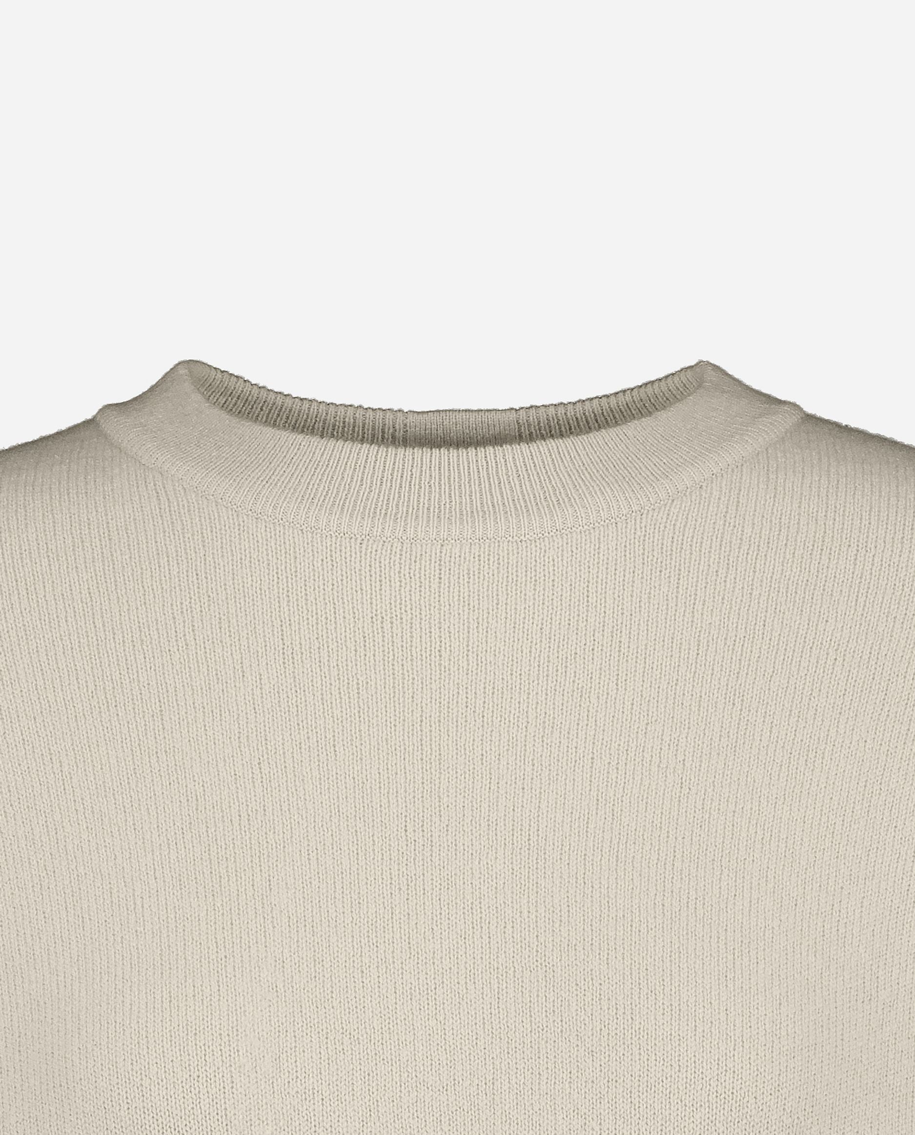 245-17712-42-S_hash_escaped_3 - Allude - 30% Cashmere 70% Wolle Beige Damen Langarm Lockerer Schnitt mittelschwerer Strick Pullover Rundhalsausschnitt SAPG::245-17712 Winter 2024/2025 Wolle