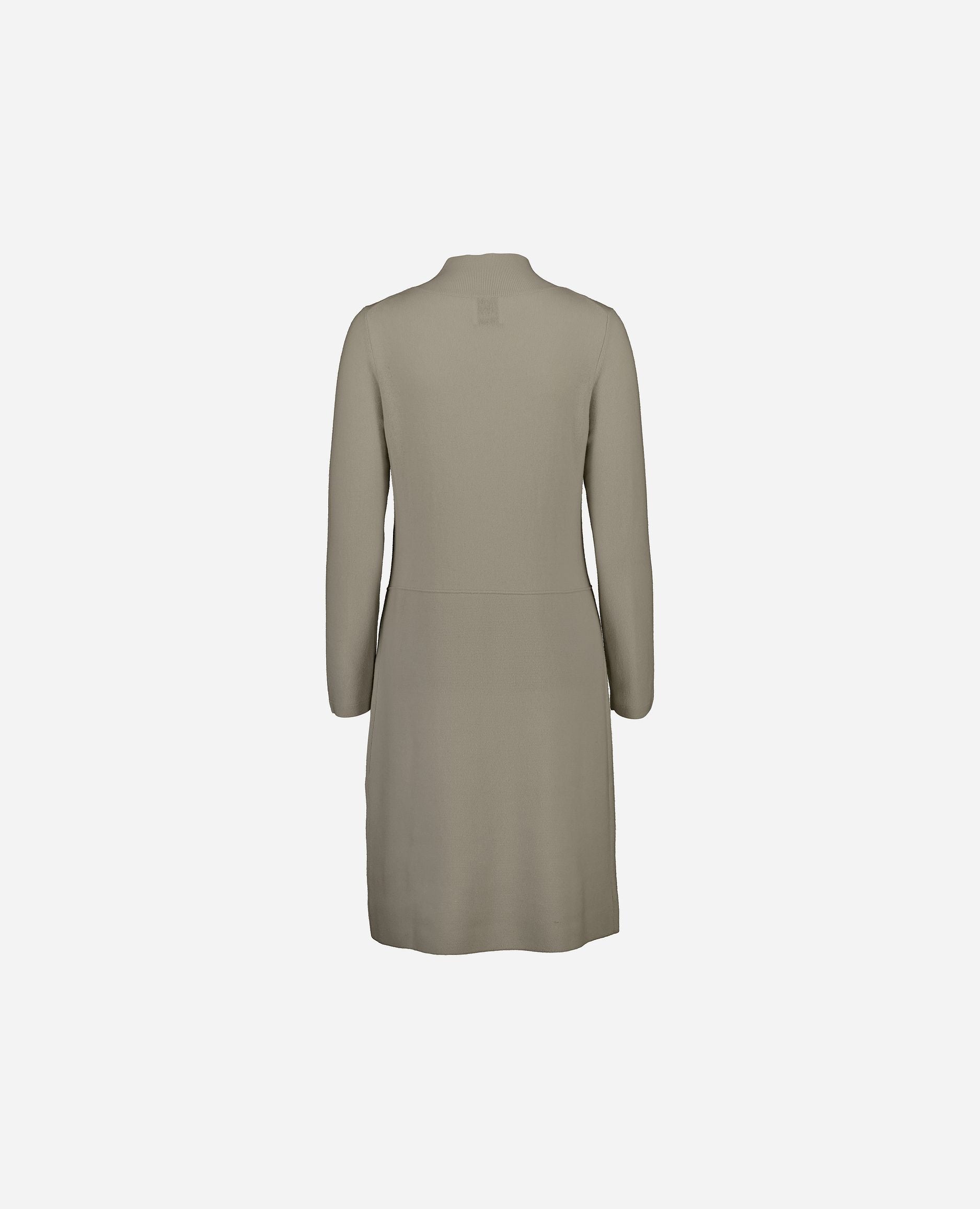 245-17772-85-S_hash_escaped_2 - Allude - 30% Cashmere 70% Wolle A-Form Damen Feinstrick Grau Kleid Langarm SAPG::245-17772 Stehkragen Winter 2024/2025 Wolle