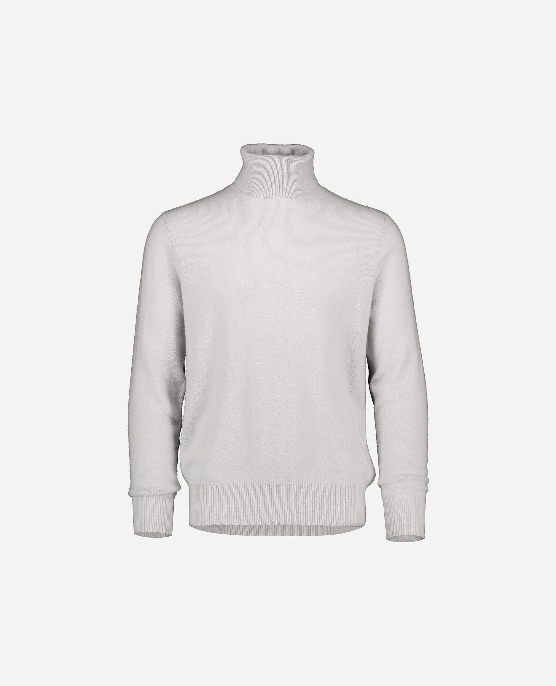 245-30012-80-S_hash_escaped_1 - Allude - 100% Cashmere Basic Cashmere Feinstrick Gerade Passform Grau Herren Langarm Pullover Rollkragen SAPG::245-30012 Winter 2024/2025