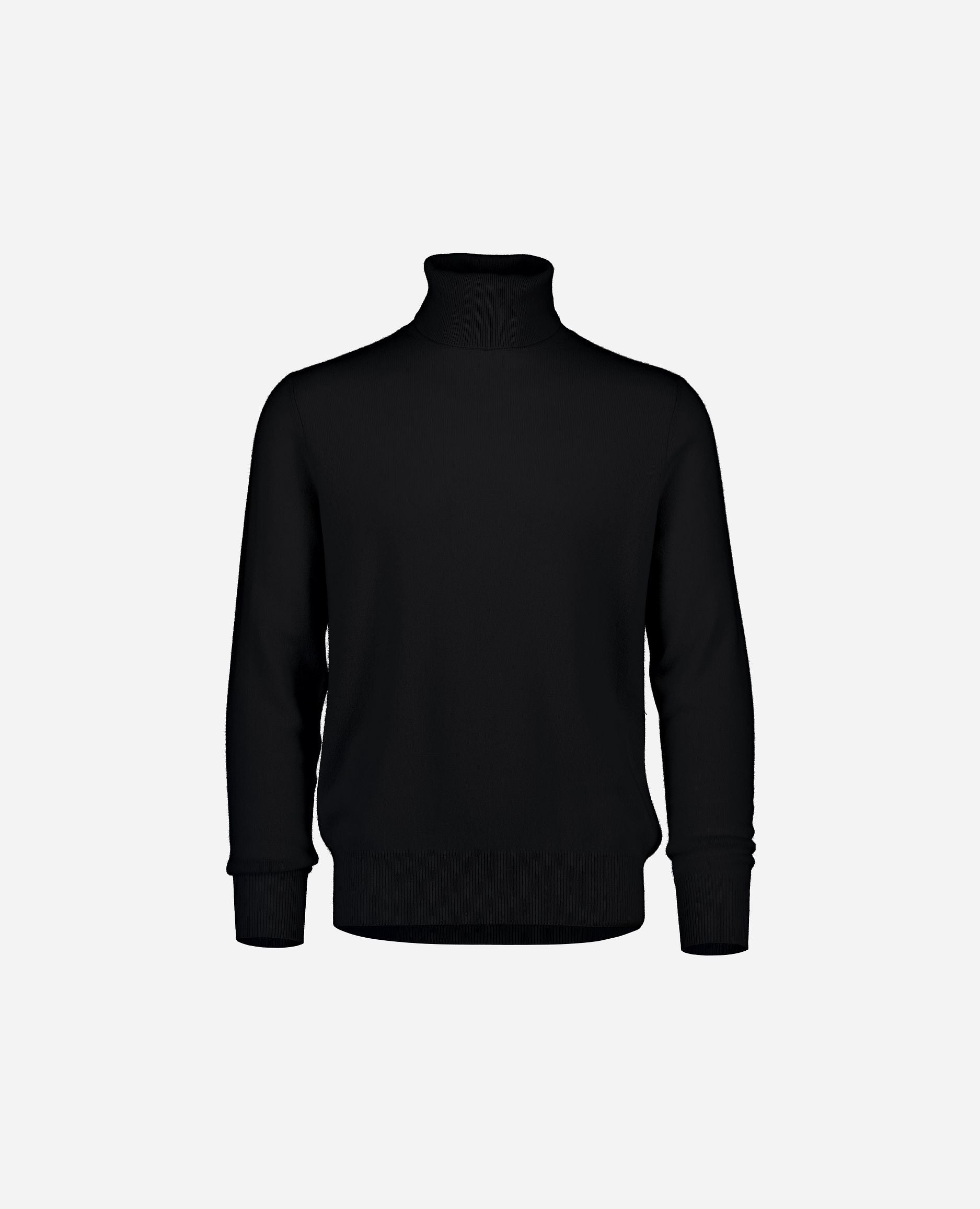 245-30012-90-S_hash_escaped_1 - Allude - 100% Cashmere Basic Cashmere Feinstrick Gerade Passform Herren Langarm Pullover Rollkragen SAPG::245-30012 Schwarz Winter 2024/2025