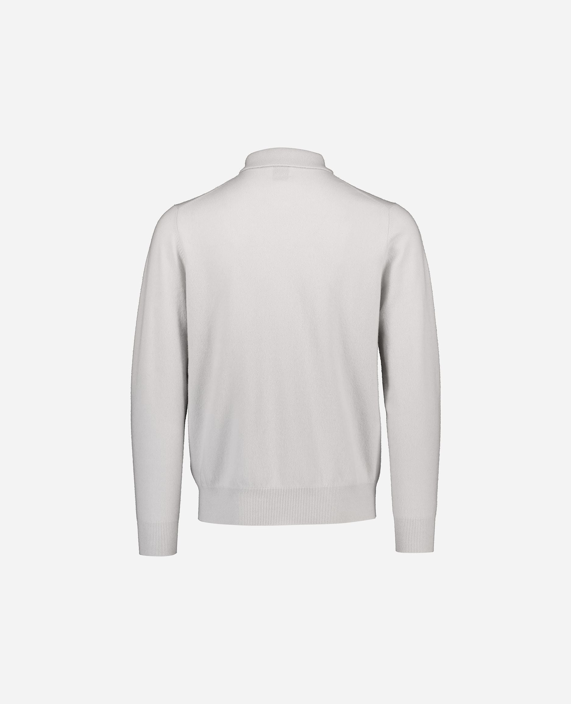 245-30023-80-S_hash_escaped_2 - Allude - 100% Cashmere Basic Cashmere Feinstrick Gerade Passform Grau Herren Langarm Polo-Kragen Pullover SAPG::245-30023 Winter 2024/2025