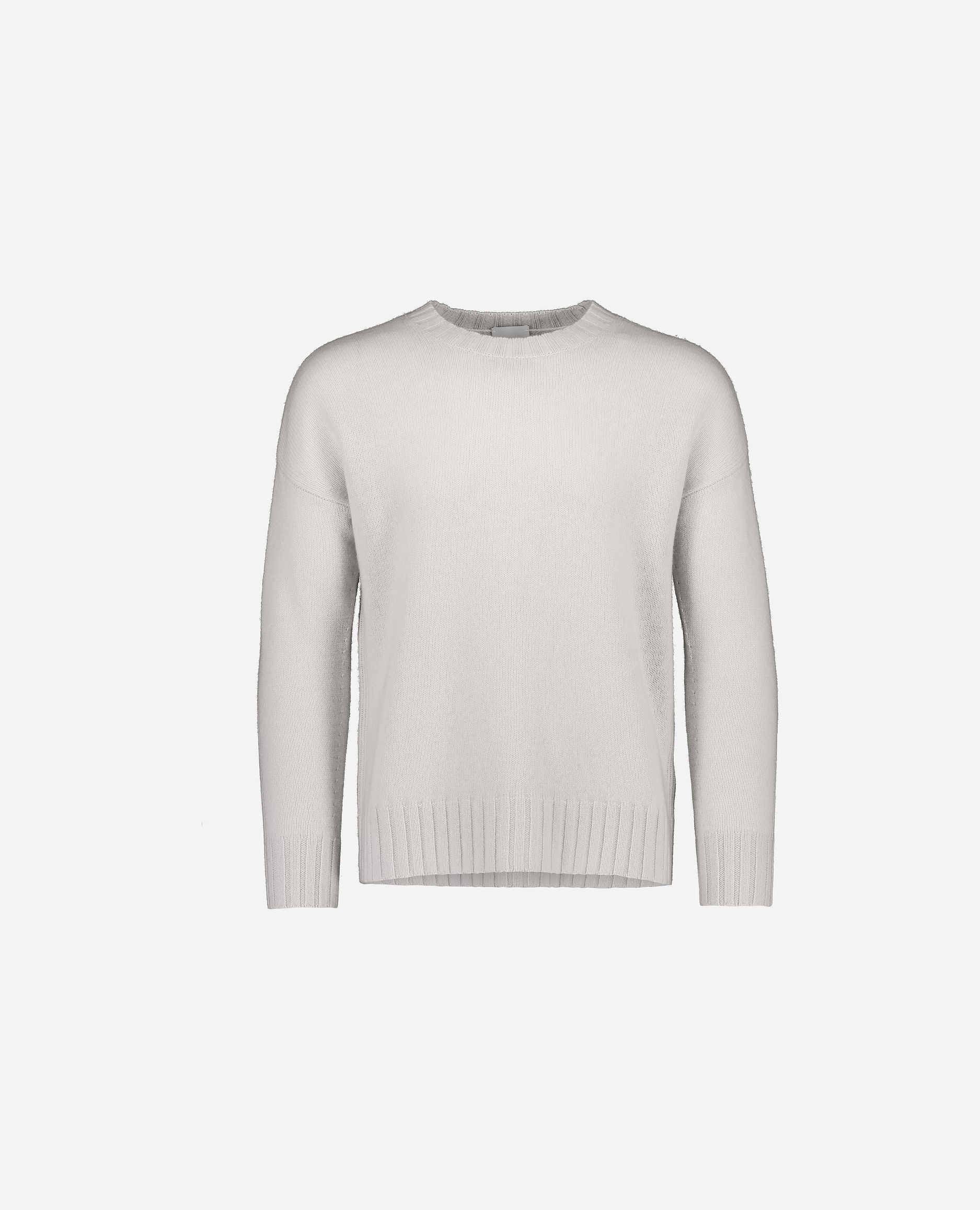 245-37020-80-S_hash_escaped_1 - Allude - 30% Cashmere 70% Wolle Gerade Passform Grau Herren Langarm mittelschwerer Strick Pullover Rundhalsausschnitt SAPG::245-37020 Winter 2024/2025 Wolle