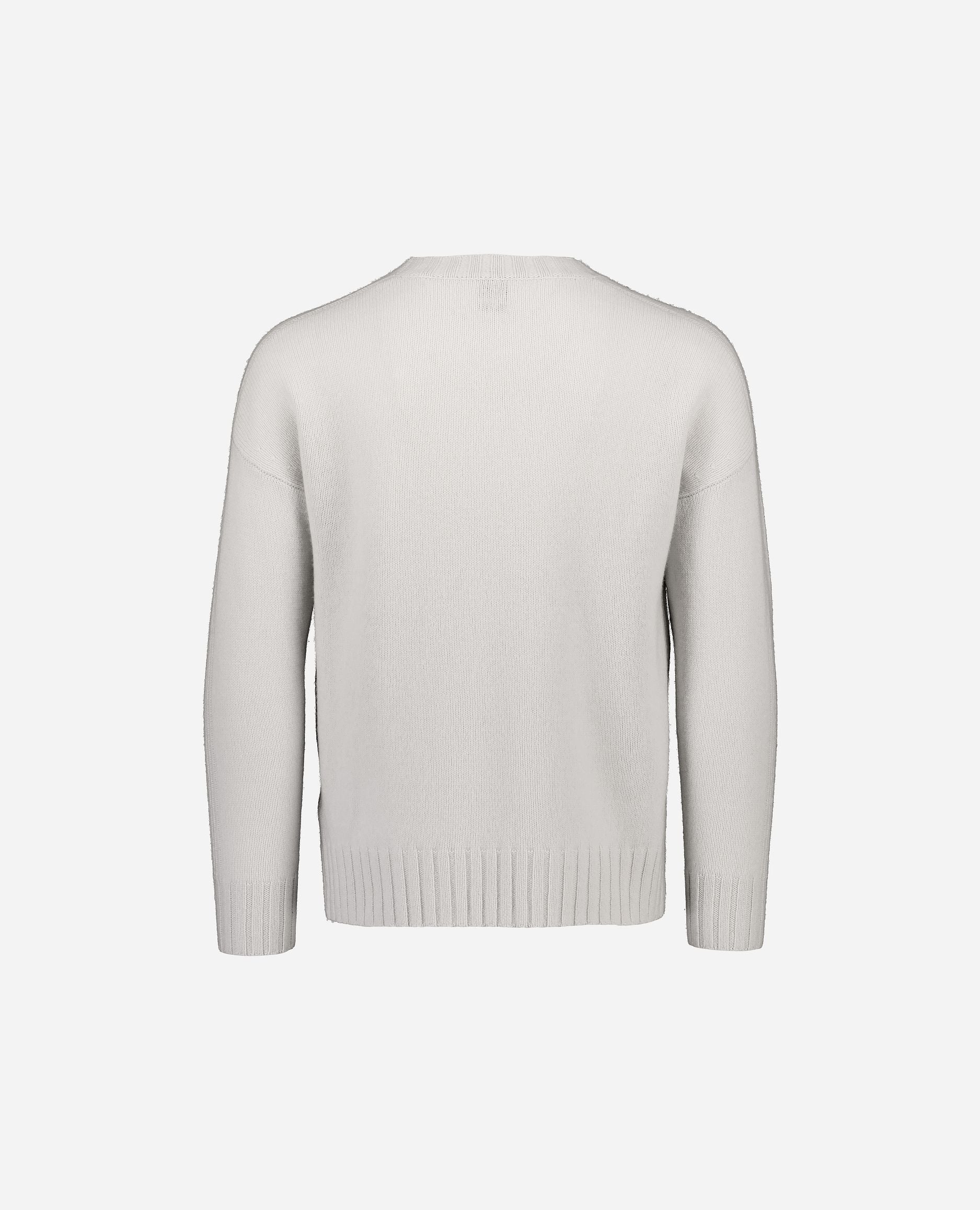 245-37020-80-S_hash_escaped_2 - Allude - 30% Cashmere 70% Wolle Gerade Passform Grau Herren Langarm mittelschwerer Strick Pullover Rundhalsausschnitt SAPG::245-37020 Winter 2024/2025 Wolle