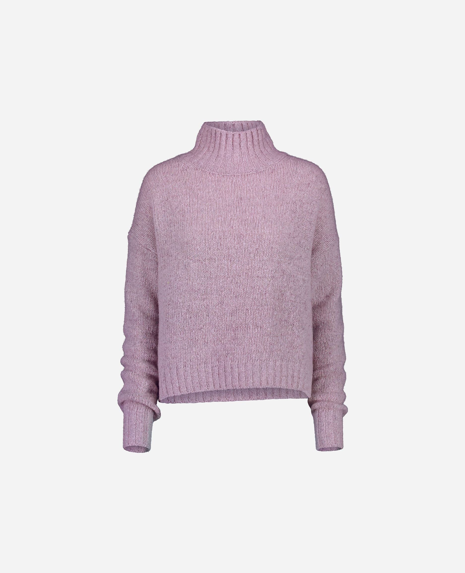 245-60002-70-S_hash_escaped_1 - Allude - 100% Cashmere Cashmere Damen Gerade Passform Grobstrick Langarm Lila Pullover SAPG::245-60002 Stehkragen Winter 2024/2025