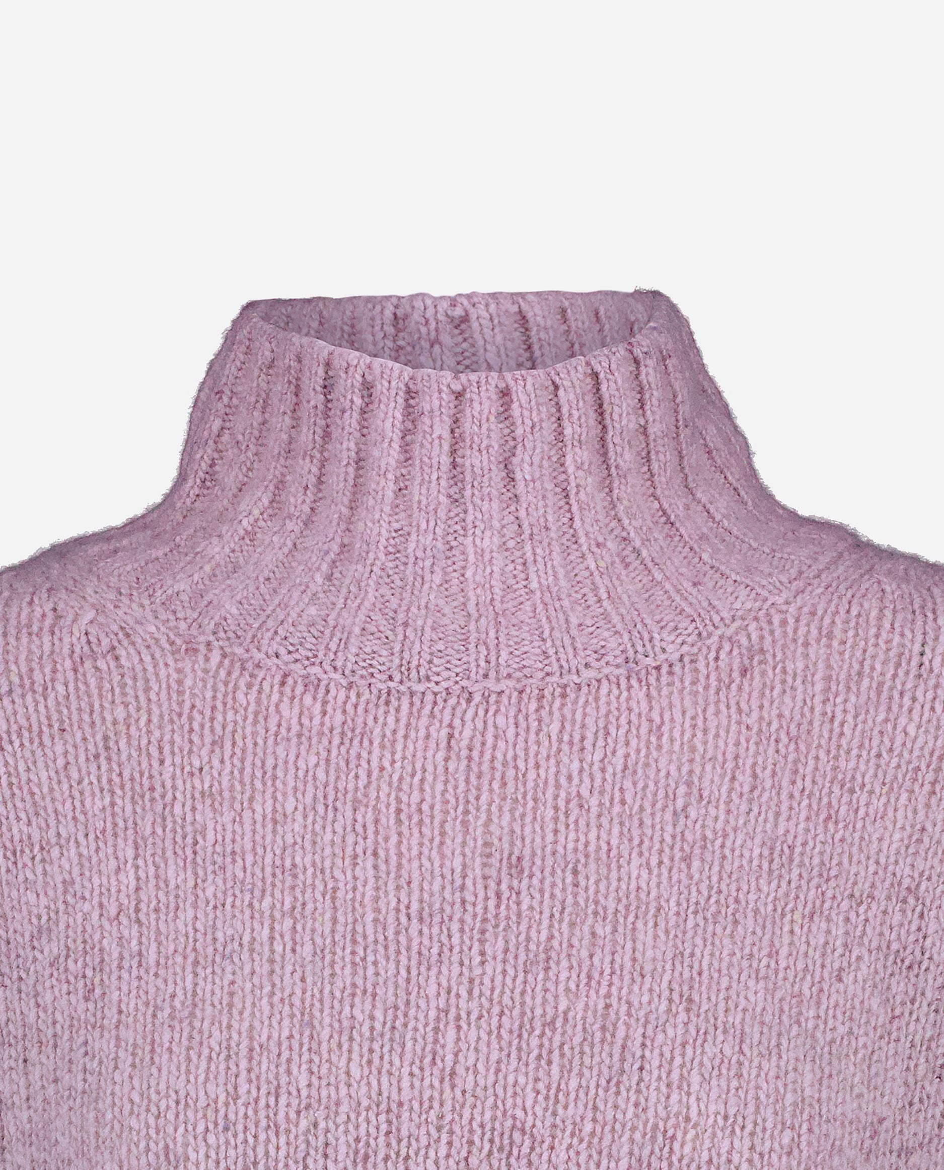 245-60002-70-S_hash_escaped_3 - Allude - 100% Cashmere Cashmere Damen Gerade Passform Grobstrick Langarm Lila Pullover SAPG::245-60002 Stehkragen Winter 2024/2025