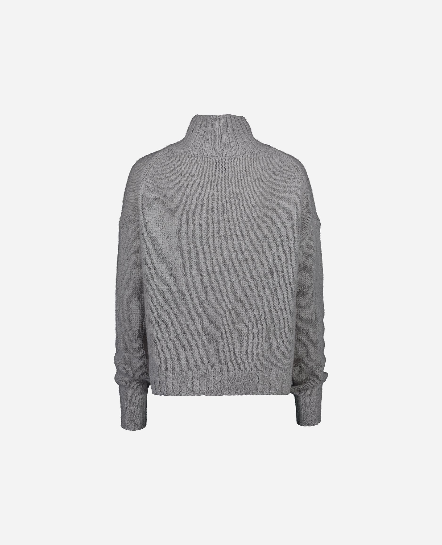 245-60002-83-S_hash_escaped_2 - Allude - 100% Cashmere Cashmere Damen Gerade Passform Grau Grobstrick Langarm Pullover SAPG::245-60002 Stehkragen Winter 2024/2025