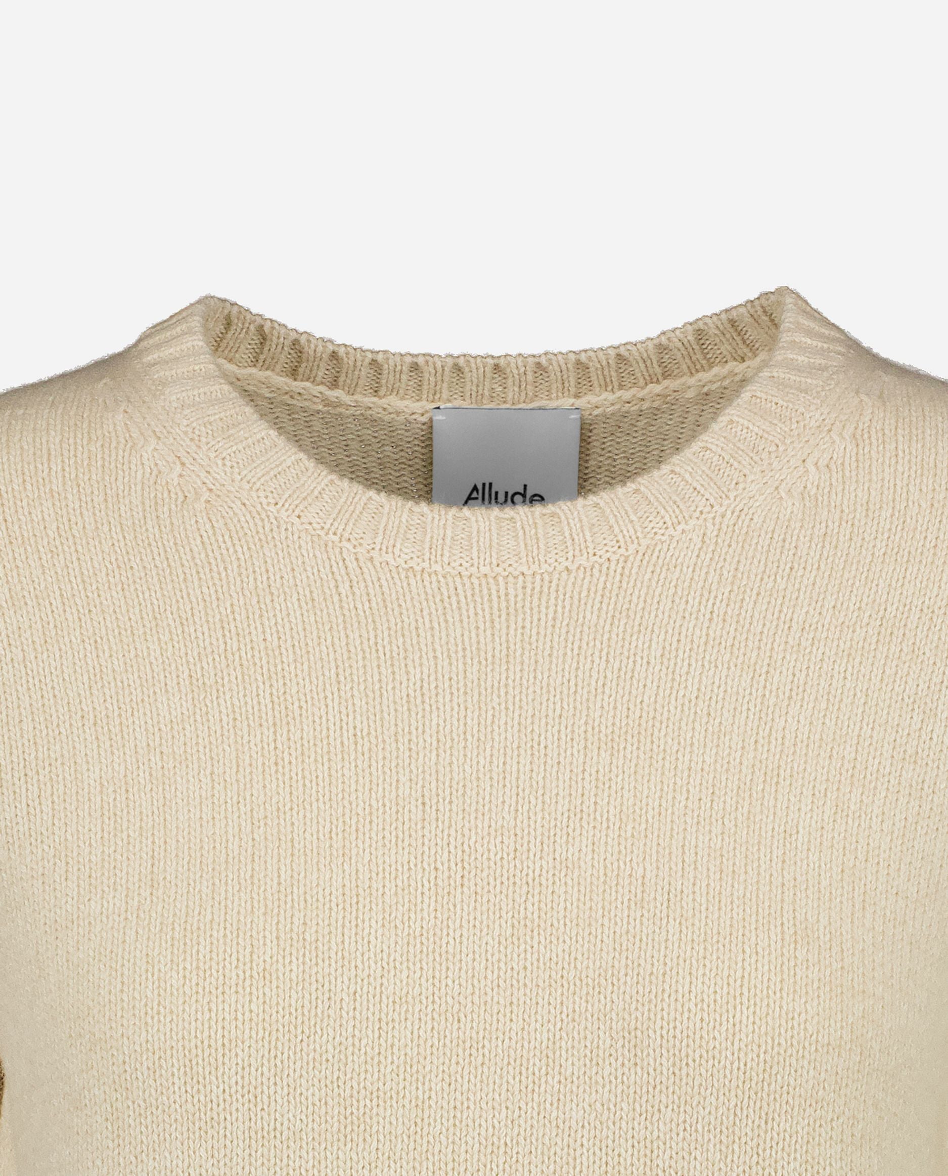 245-61001-15-S_hash_escaped_3 - Allude - 100% Cashmere Blau Cashmere Damen Gerade Passform Langarm mittelschwerer Strick Pullover Rundhalsausschnitt SAPG::245-61001 Winter 2024/2025