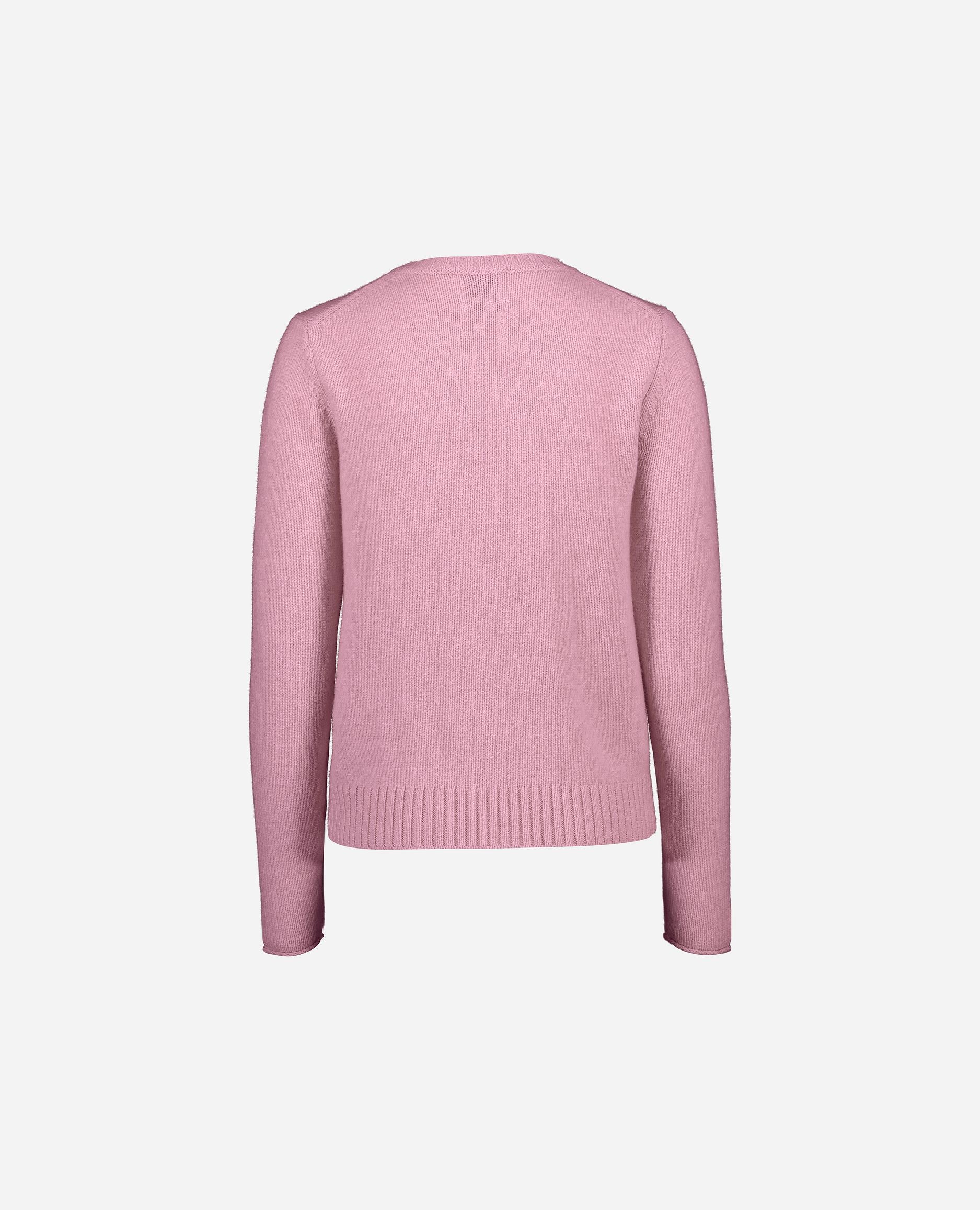 245-61001-62-S_hash_escaped_2 - Allude - 100% Cashmere Cashmere Damen Gerade Passform Langarm mittelschwerer Strick Pullover Rose Rundhalsausschnitt SAPG::245-61001 Winter 2024/2025