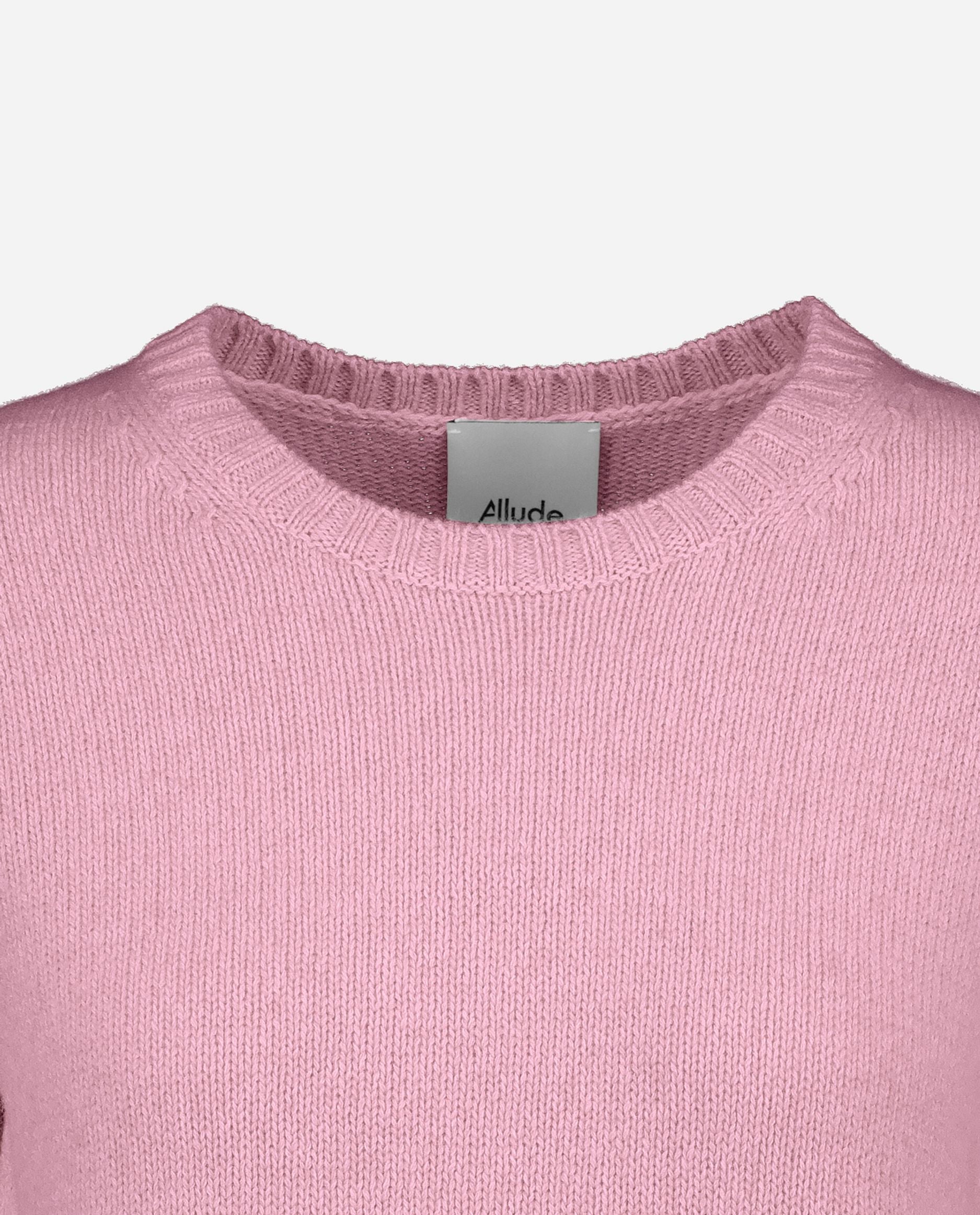 245-61001-62-S_hash_escaped_3 - Allude - 100% Cashmere Cashmere Damen Gerade Passform Langarm mittelschwerer Strick Pullover Rose Rundhalsausschnitt SAPG::245-61001 Winter 2024/2025