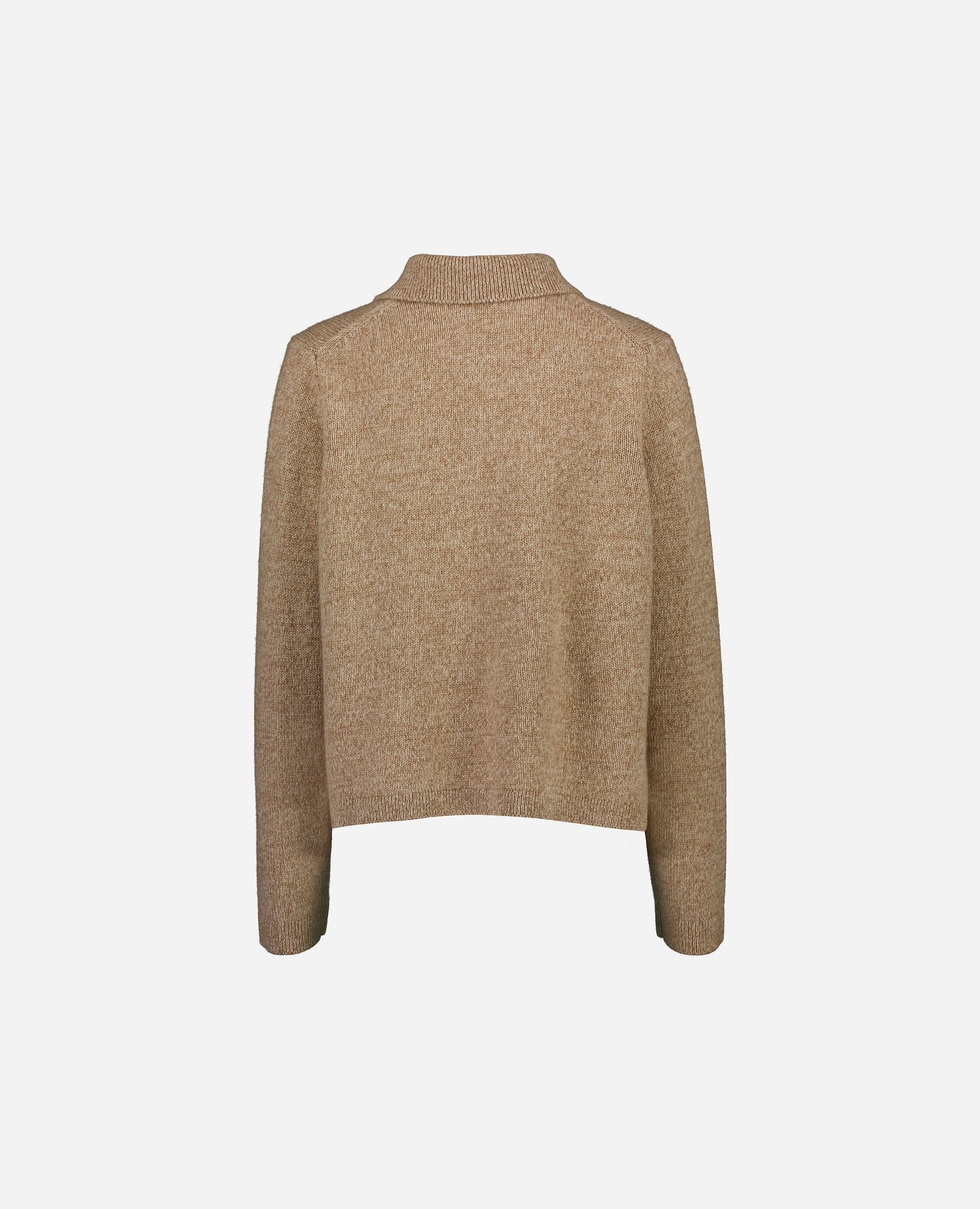 245-61003-43-S_hash_escaped_2 - Allude - 100% Cashmere Beige Cashmere Damen Kastiger Schnitt Langarm mittelschwerer Strick Polo-Kragen Pullover SAPG::245-61003 Winter 2024/2025