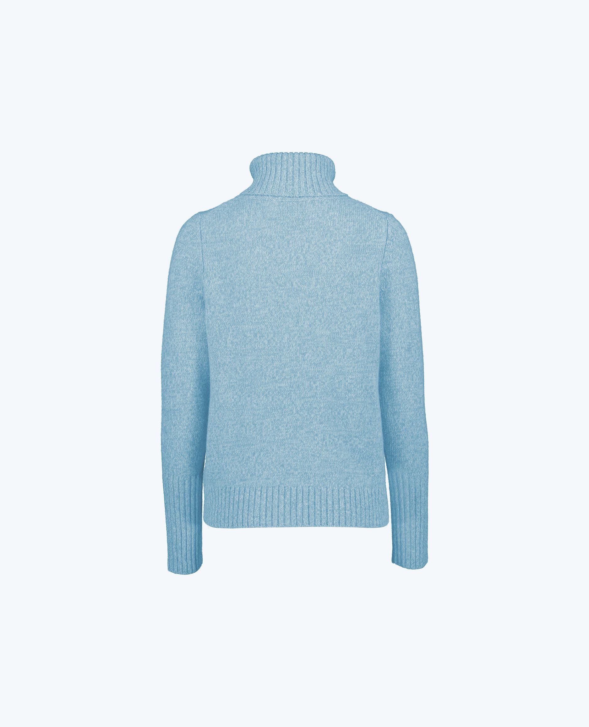 245-61004-16-S_hash_escaped_2 - Allude - 100% Cashmere Blau Cashmere Damen Gerade Passform Langarm mittelschwerer Strick Pullover Rollkragen SAPG::245-61004 Winter 2024/2025